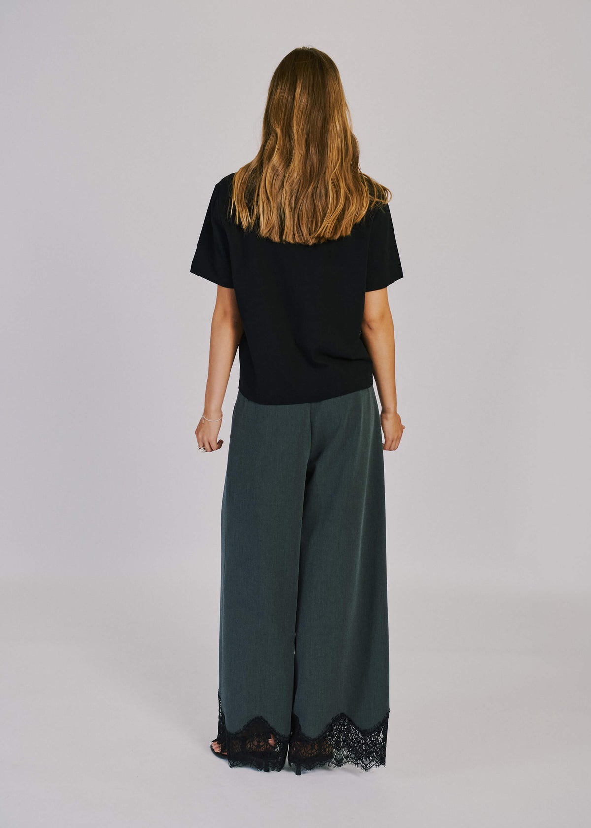 NORR Nina lace pants Pants Grey melange