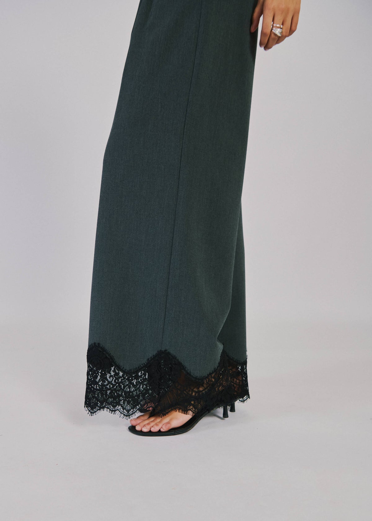 NORR Nina lace pants Pants Grey melange