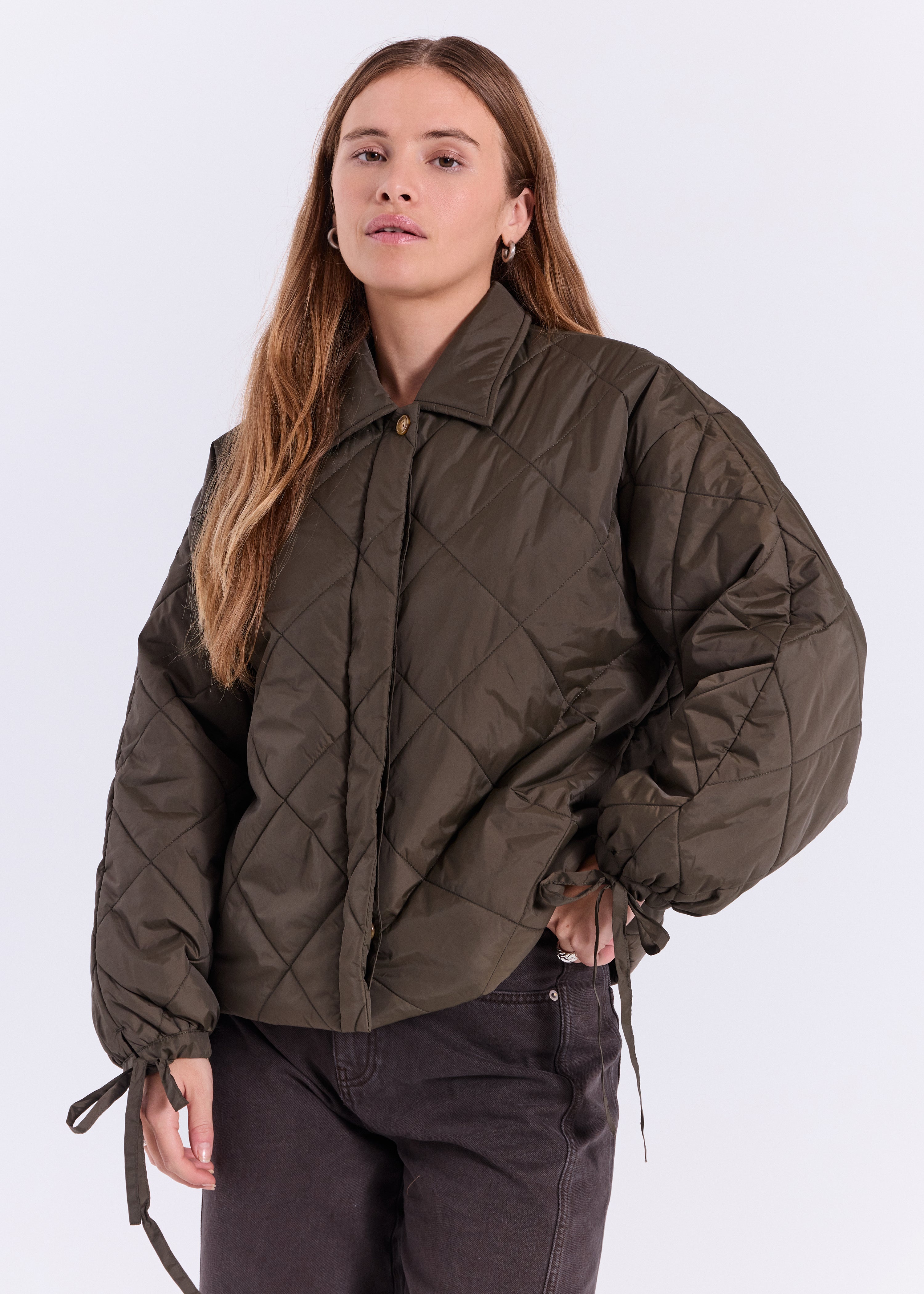 NORR Robyn quilt jacket Jackets Dark green