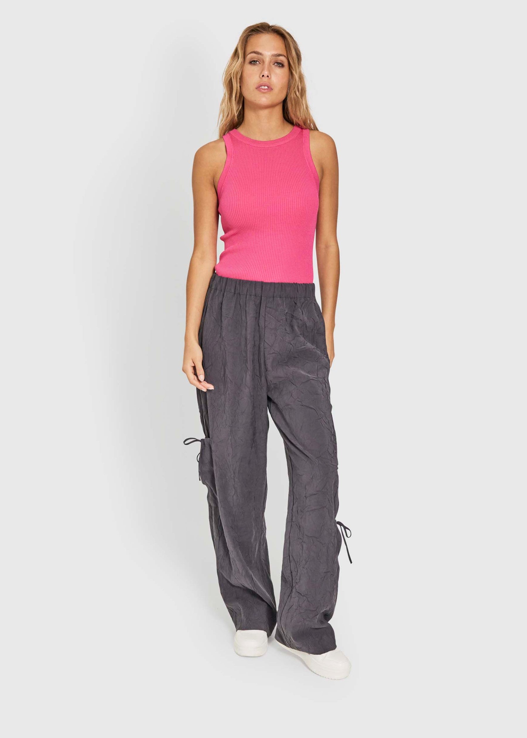 NORR Sherry knit tank Tops Pink