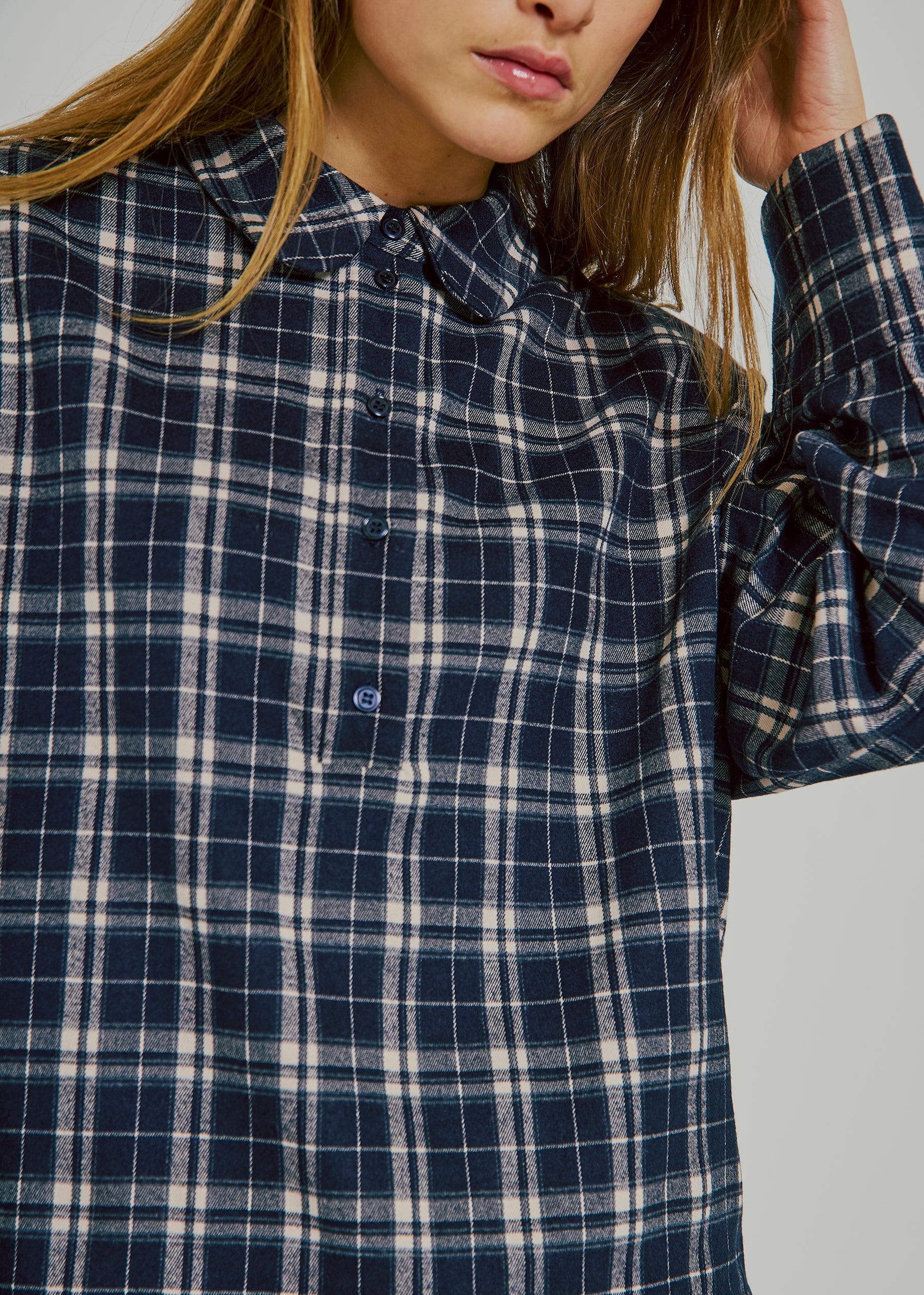 NORR Sylvana top Tops Navy check