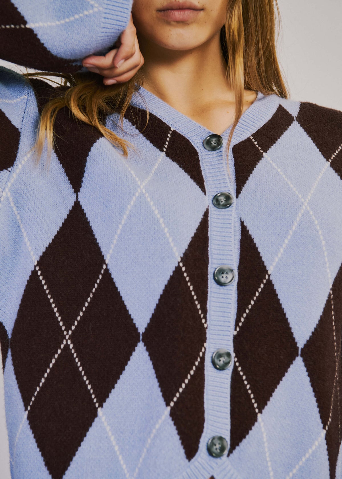 NORR Tea knit cardigan Knits Purple blue