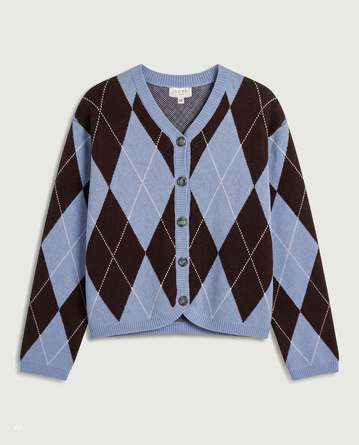 NORR Tea knit cardigan Knits Purple blue