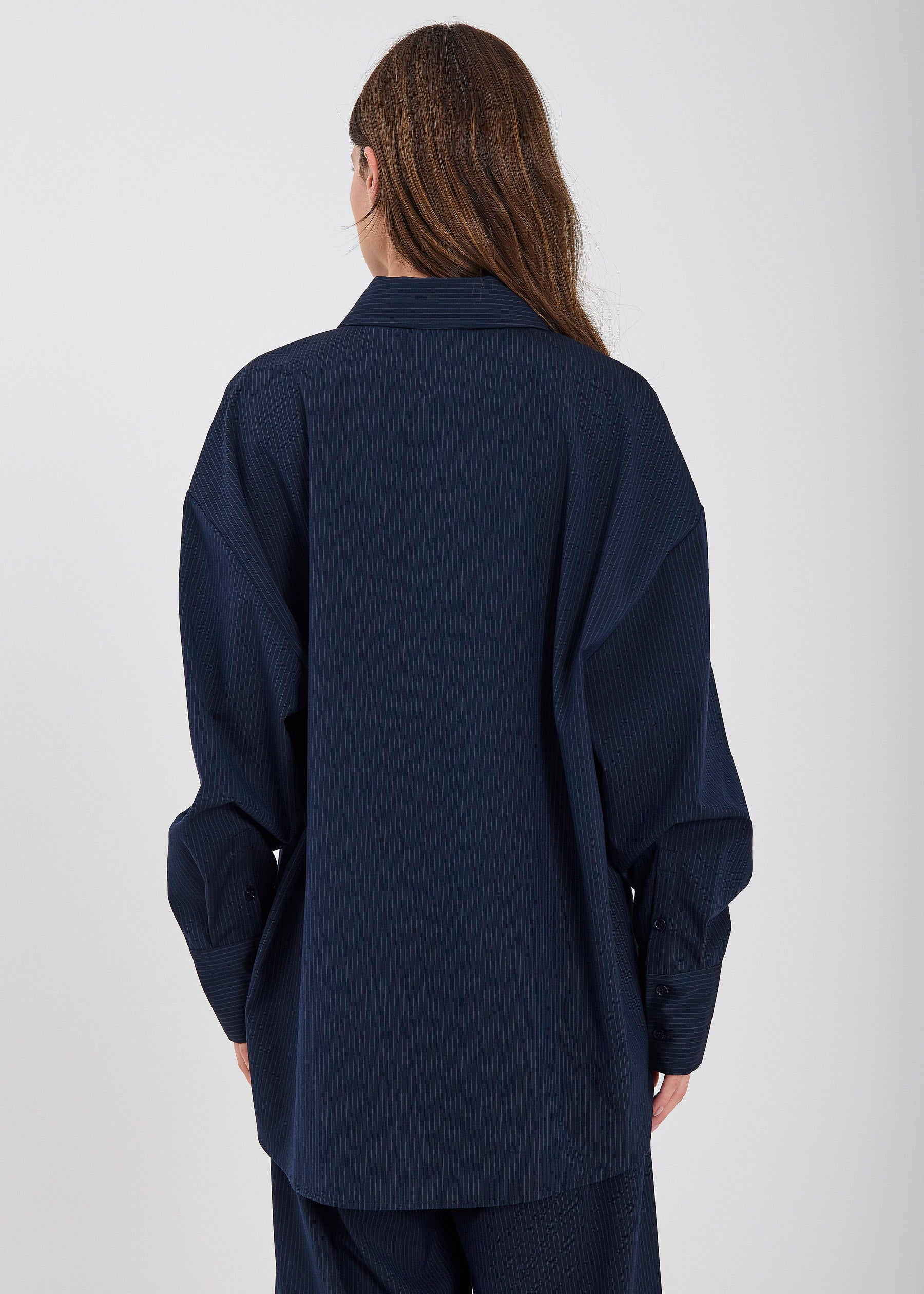 NORR Willow shirt Shirts Navy pinstripe