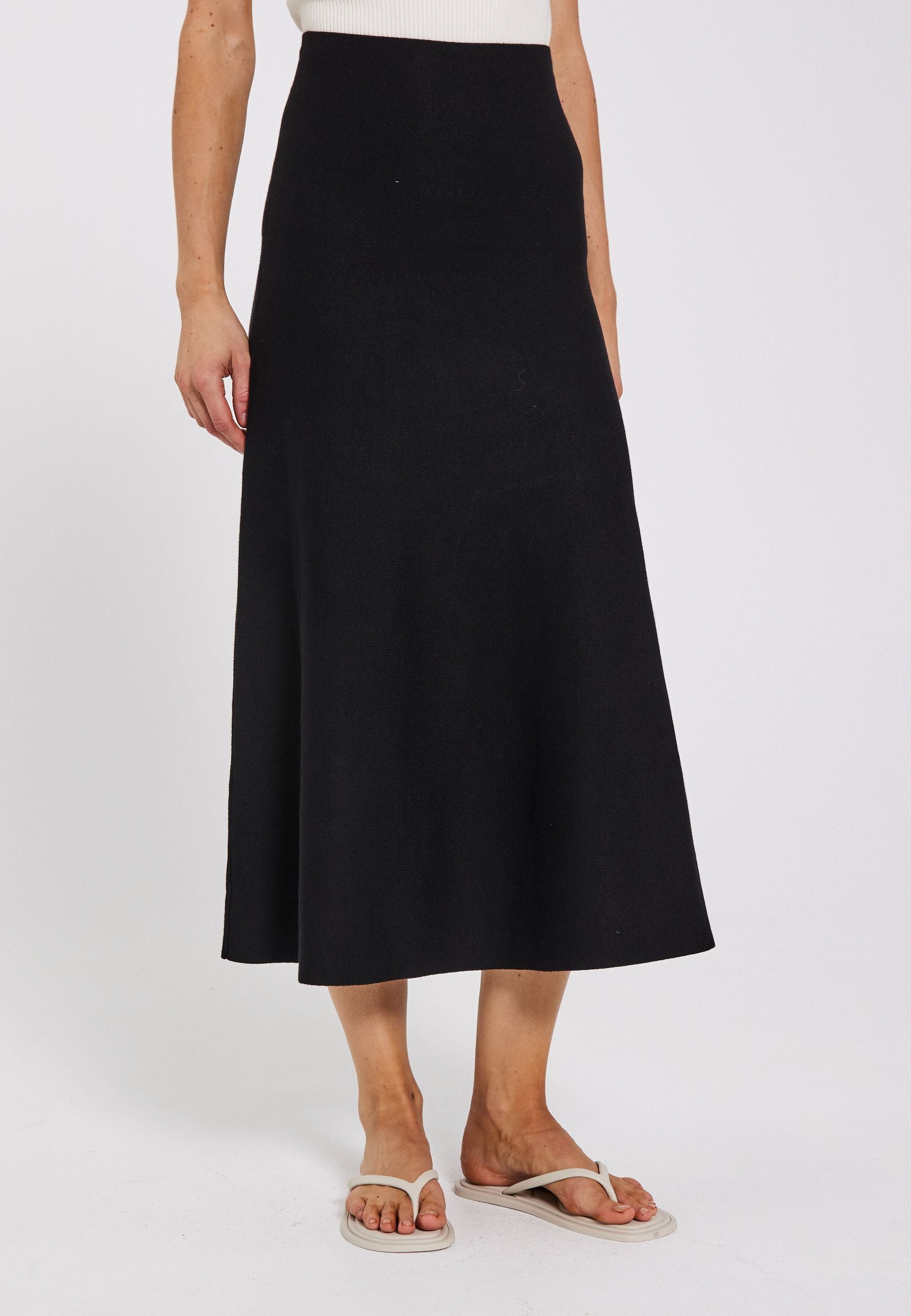 NORR Als midi knit skirt Skirts Black