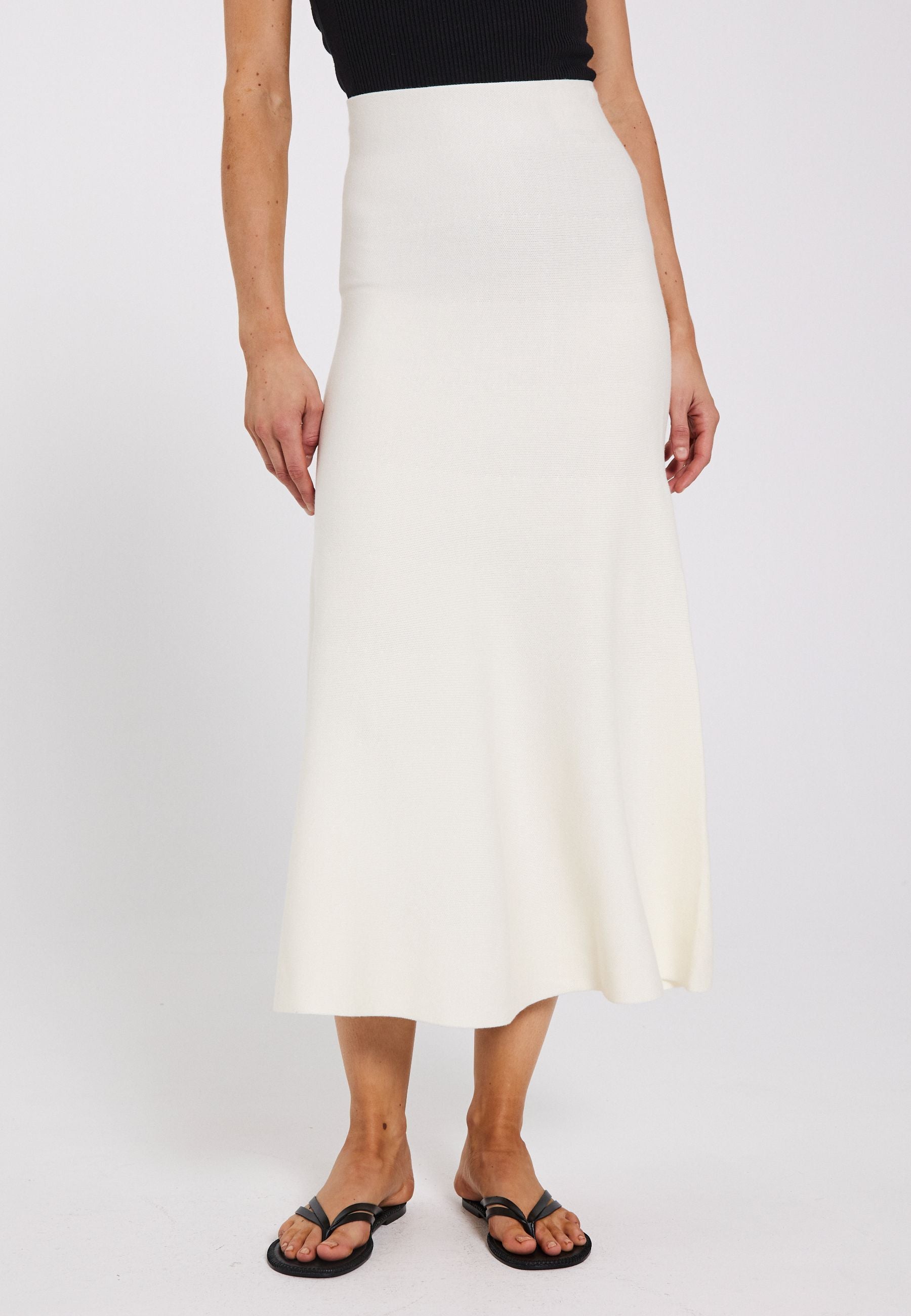 NORR Als midi knit skirt Skirts Off-white