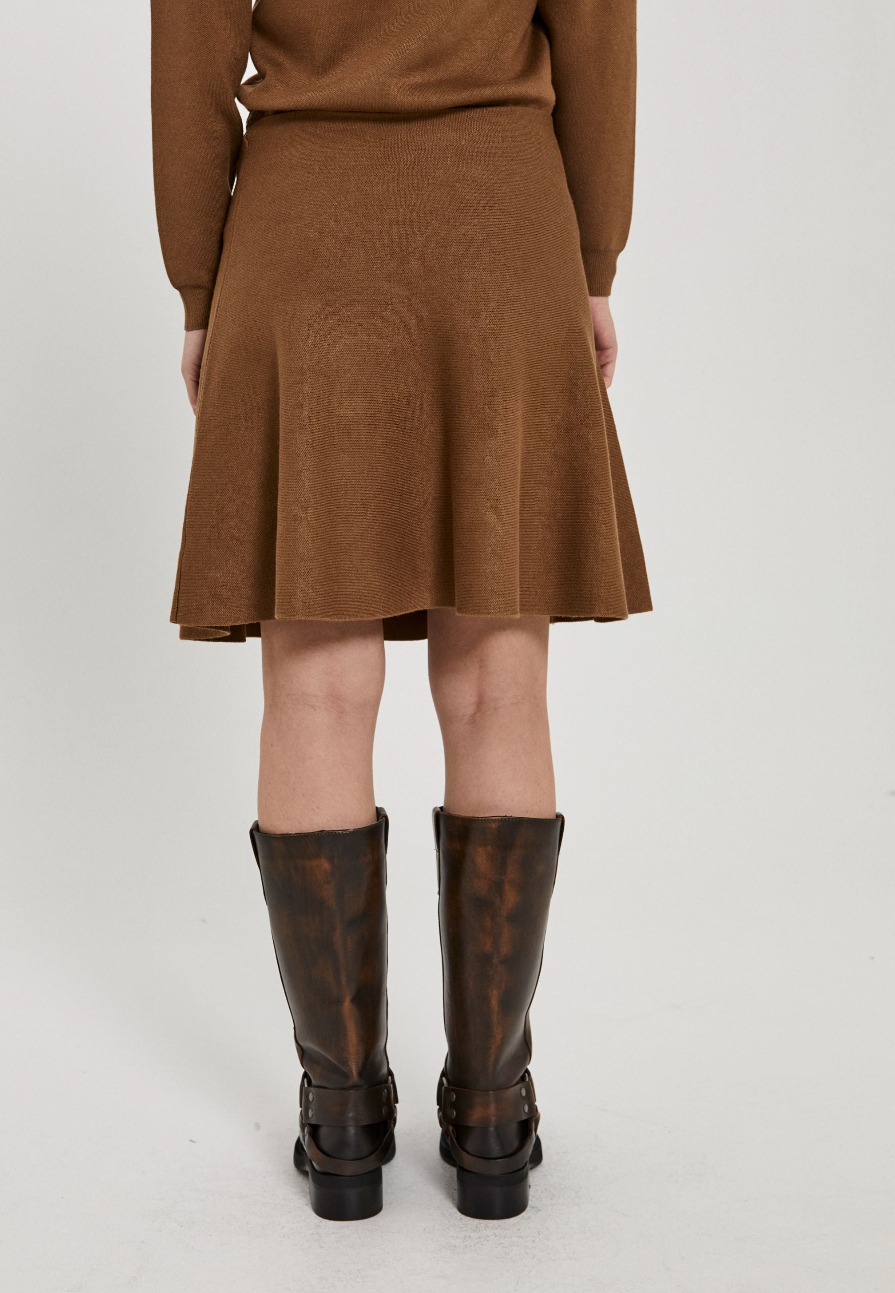 NORR Als short knit skirt Skirts Walnut