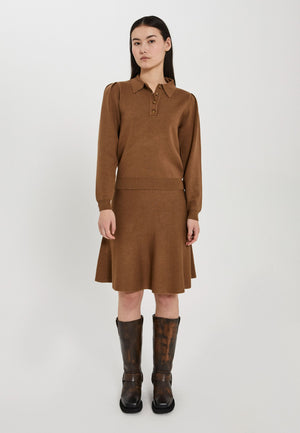 NORR Als short knit skirt Skirts Walnut