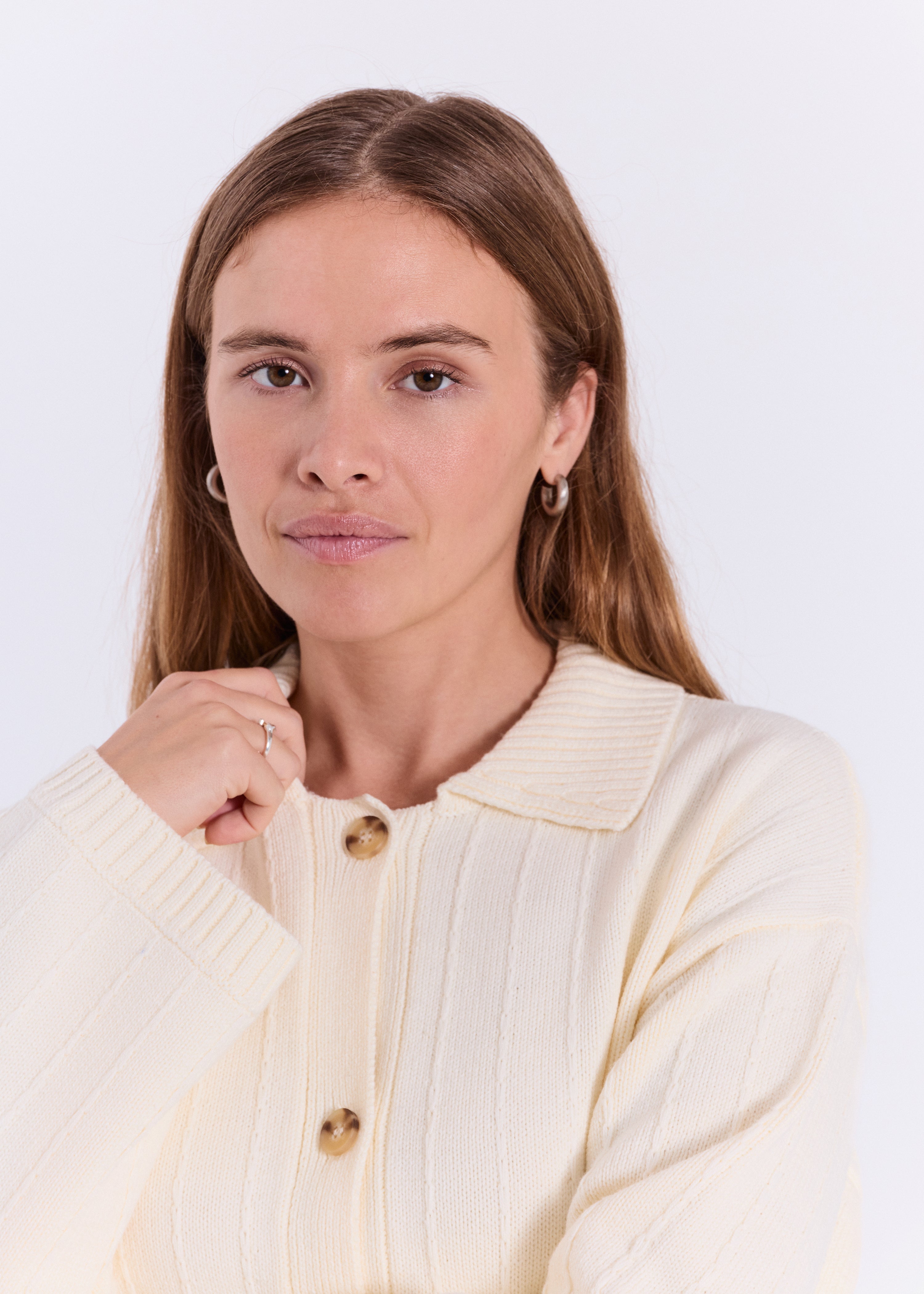 NORR Anja knit cardigan Knits Off-white