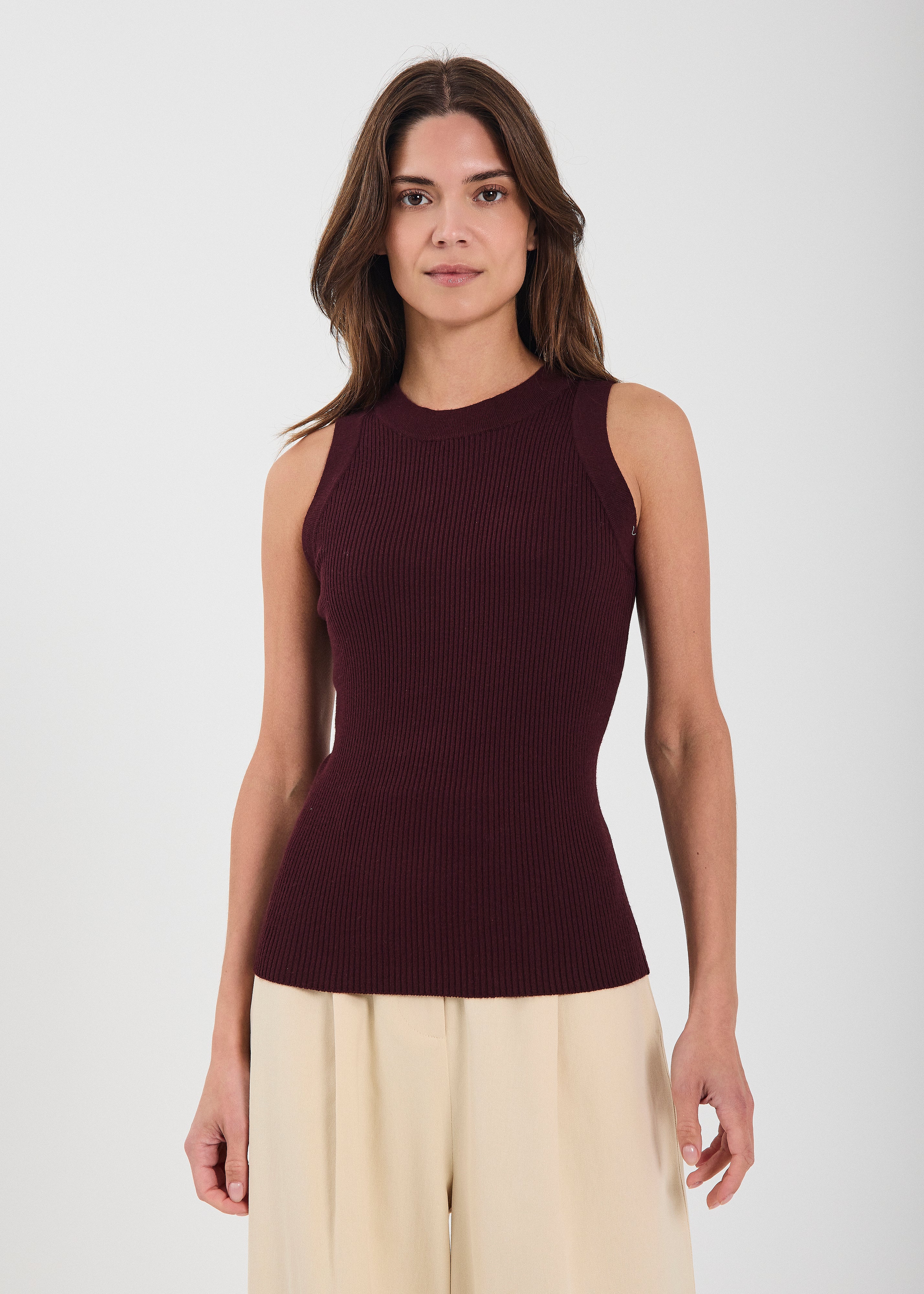 NORR Anne knit tank top Knits Bordeaux