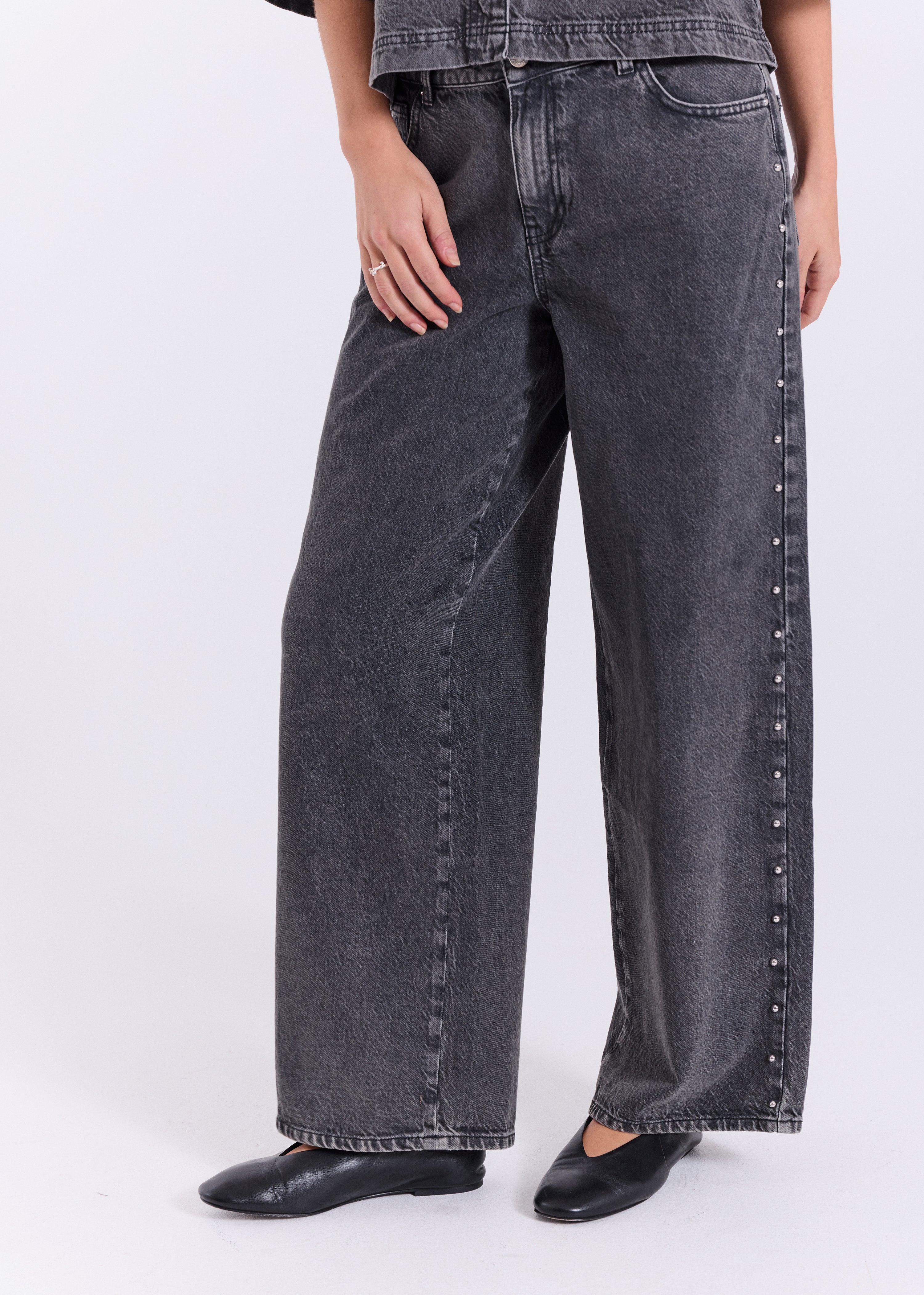NORR Asta relaxed fit jeans Pants Grey washed