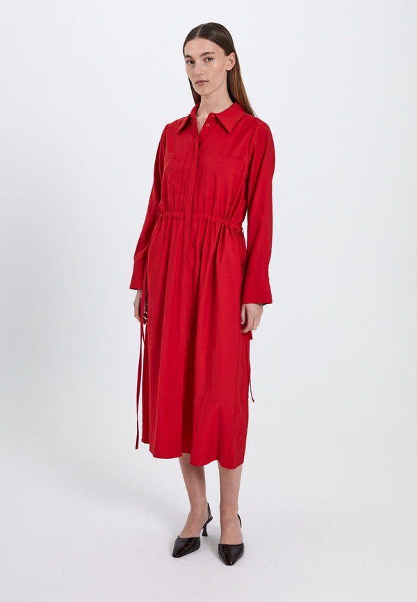 NORR Bambo shirt dress Dresses Red