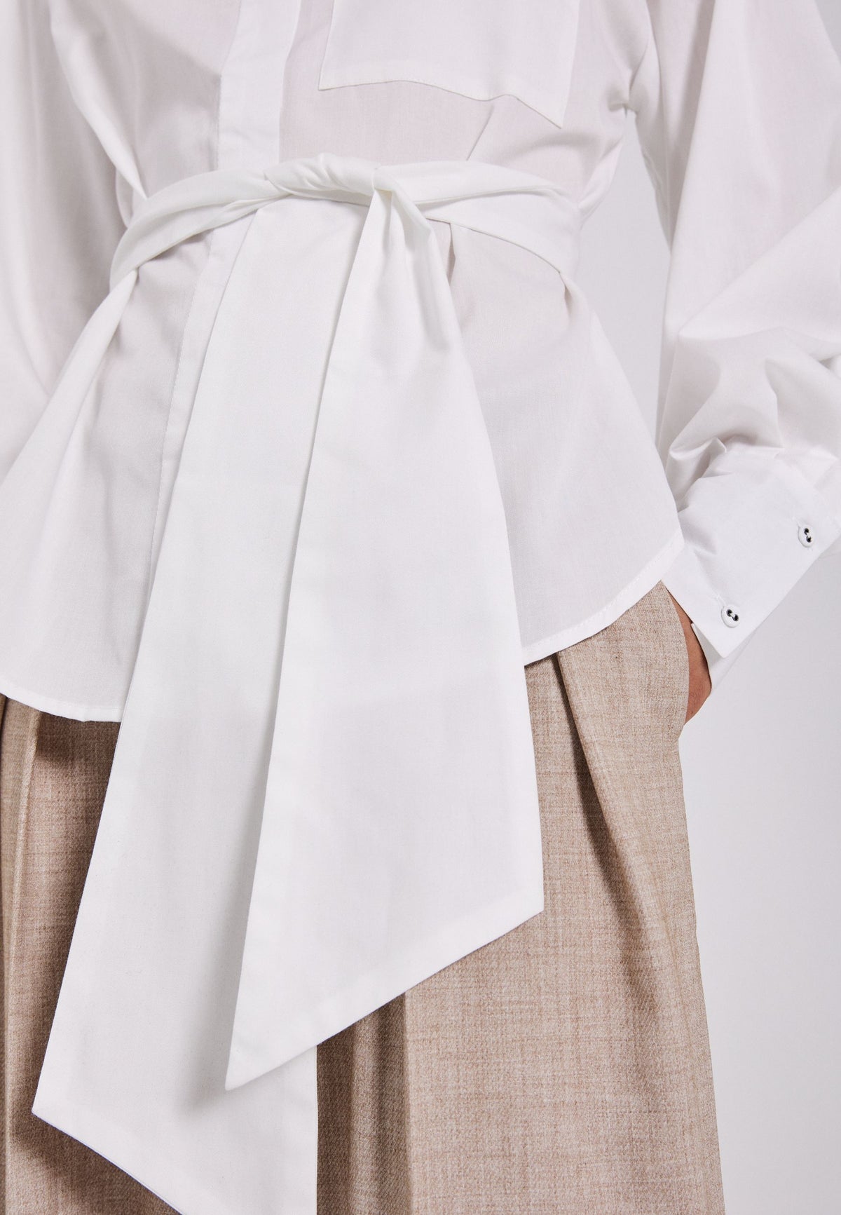 NORR Billie tie shirt Shirts White
