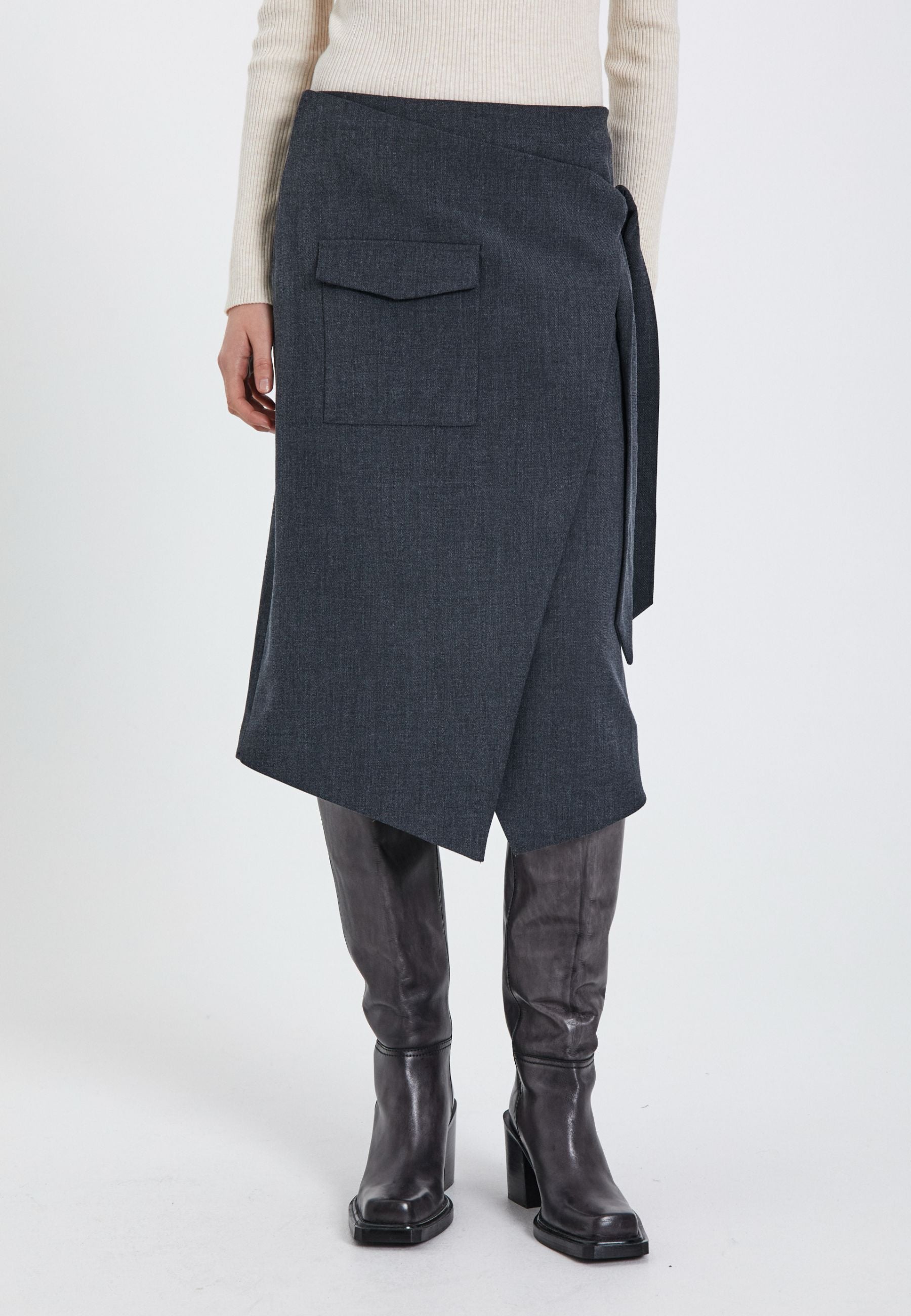 NORR Cano neo skirt Skirts Dark grey melange