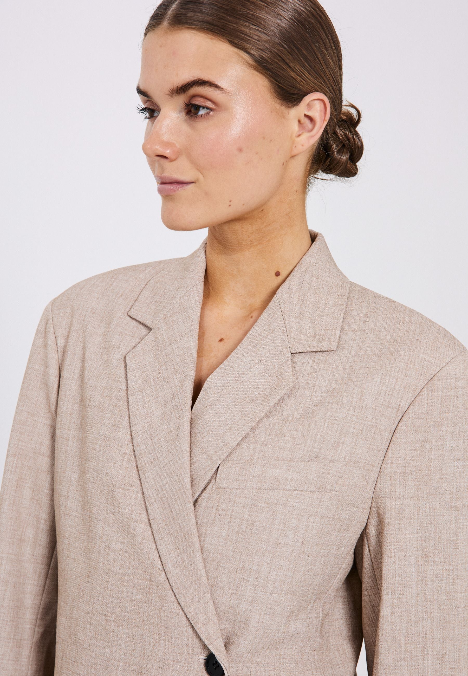 NORR Cano shaped blazer Jackets Beige