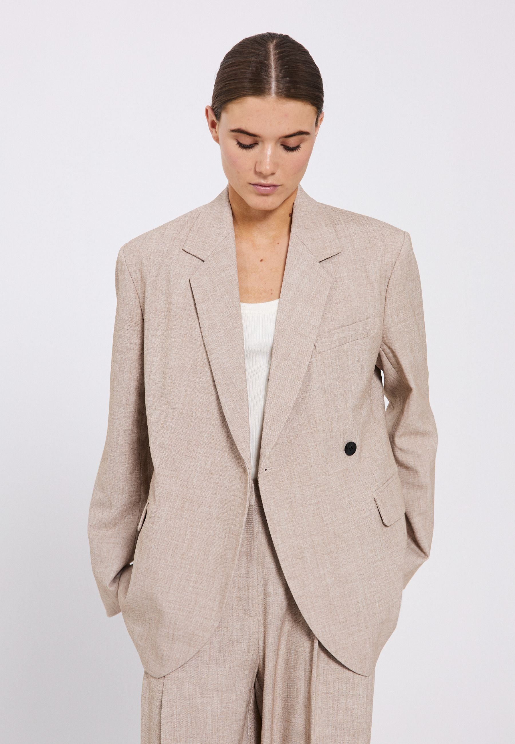 NORR Cano shaped blazer Jackets Beige