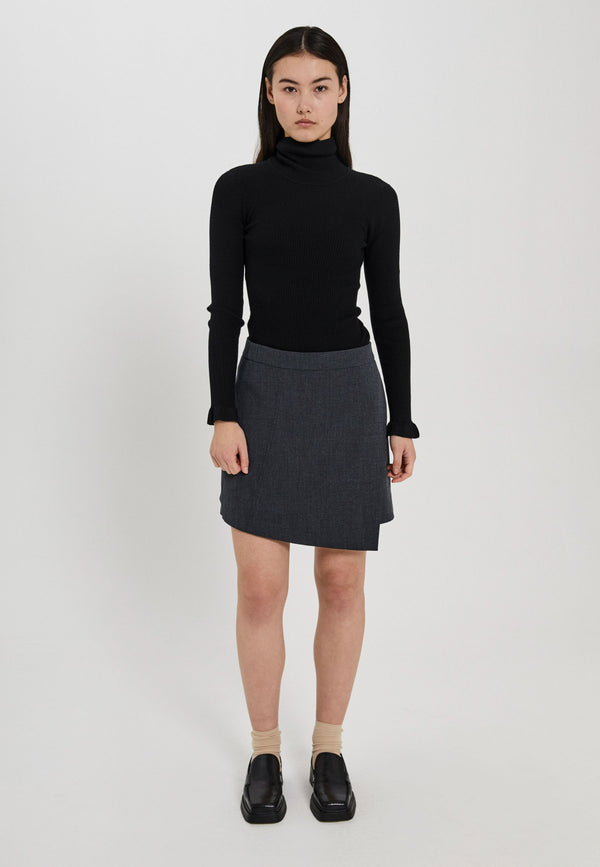 NORR Cano short skirt Skirts Dark grey melange