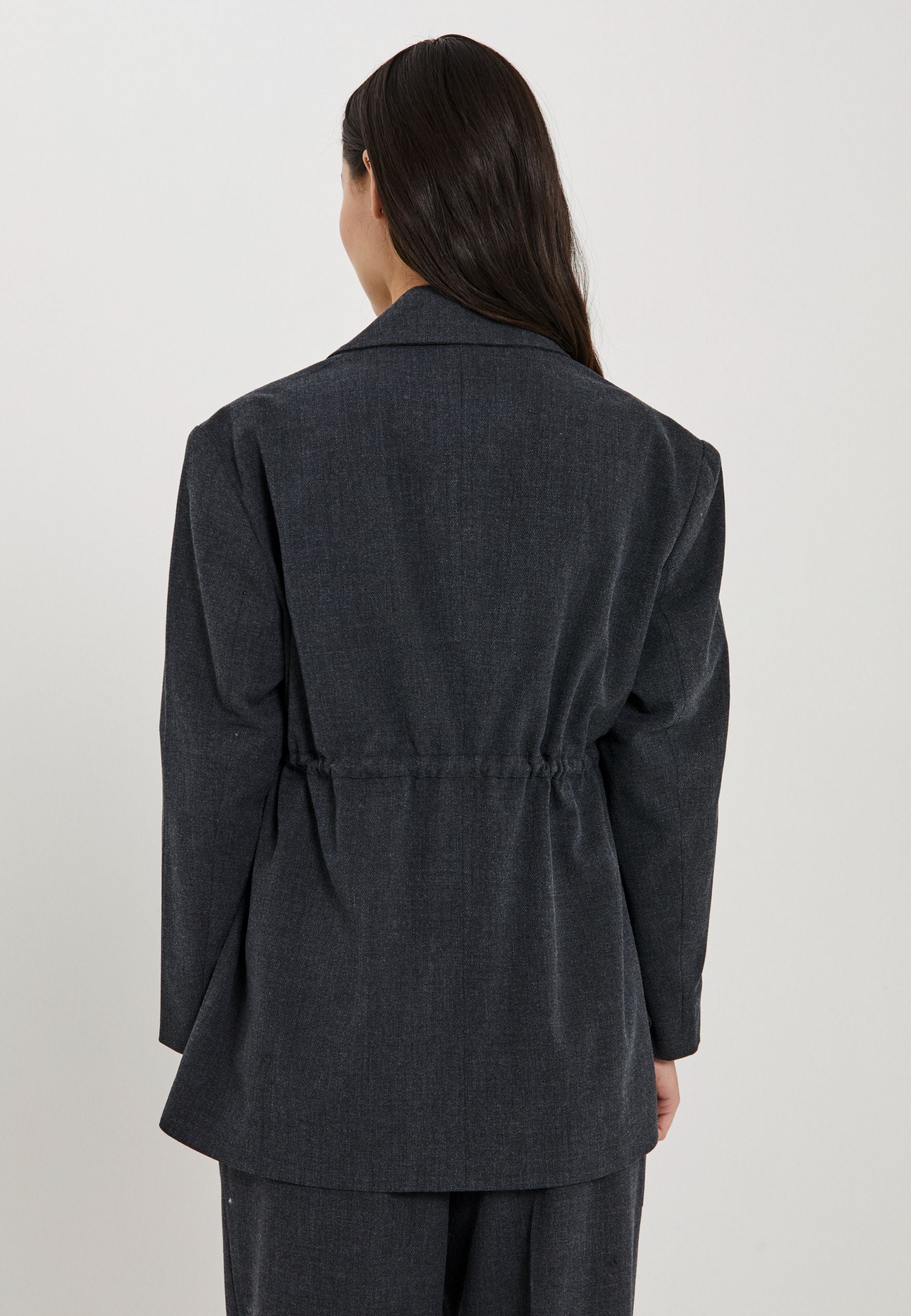 NORR Cano string blazer Jackets Dark grey melange