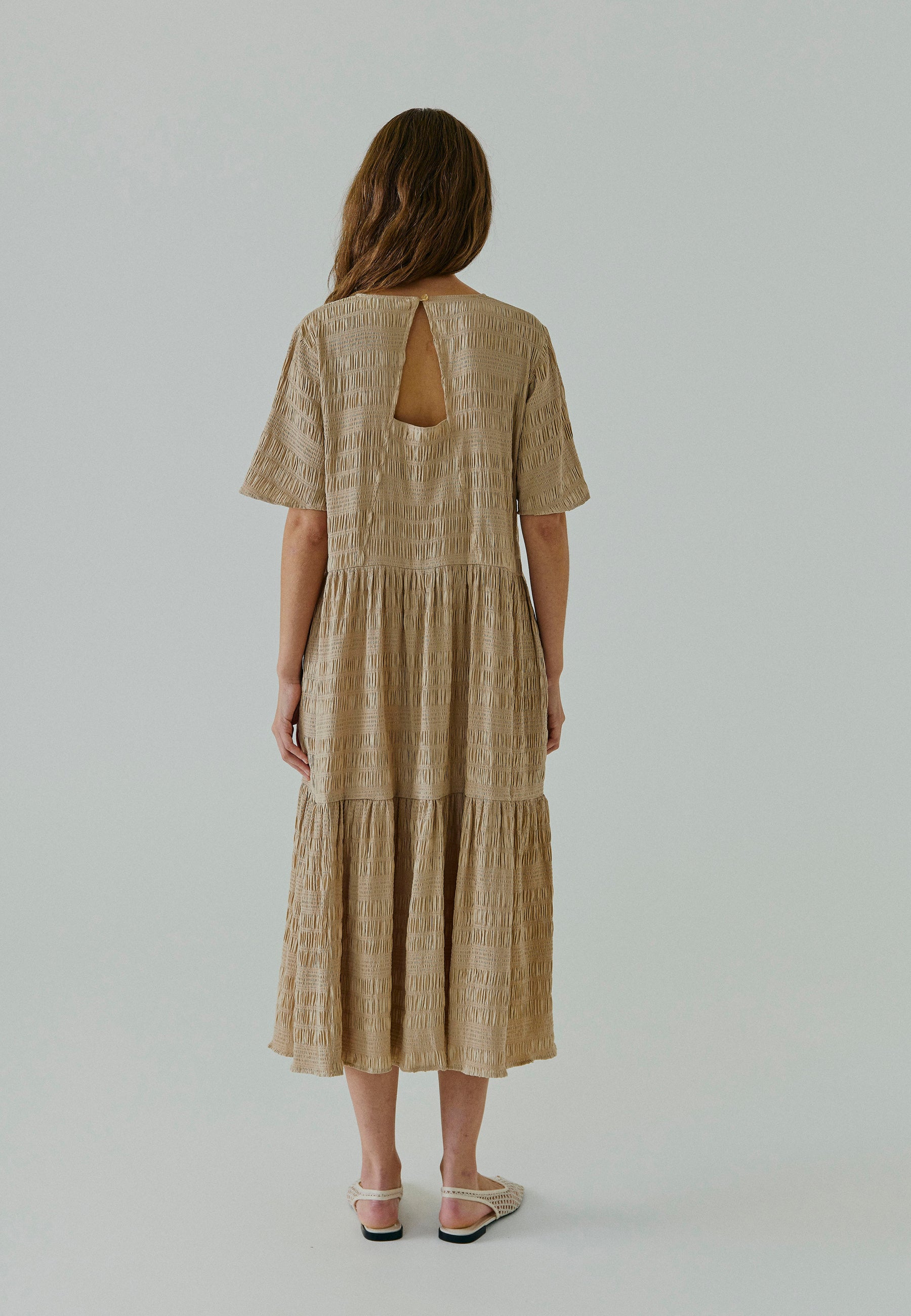 NORR Clarra midi dress Dresses Warm Beige
