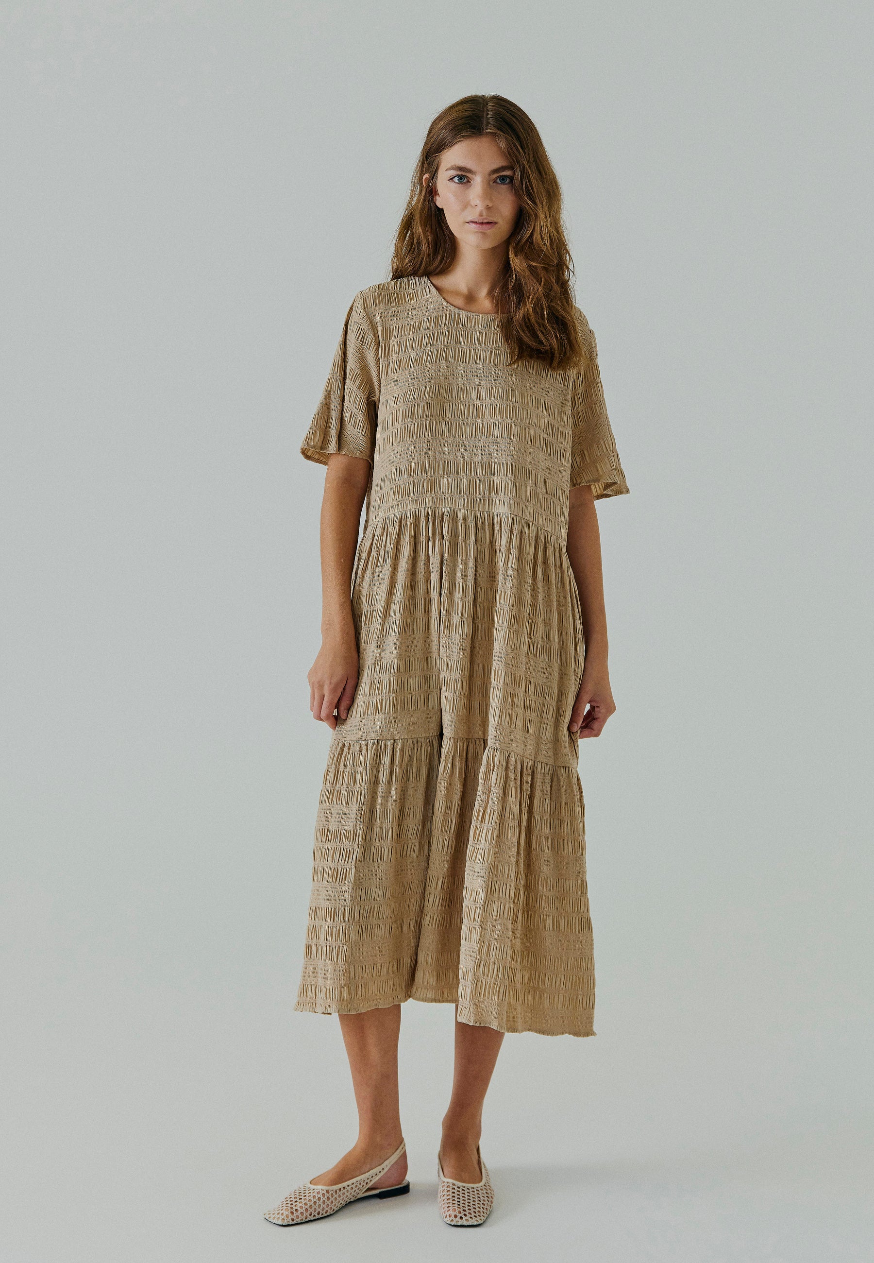 NORR Clarra midi dress Dresses Warm Beige
