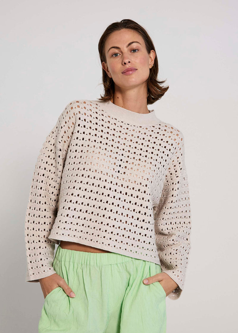 NORR Crome knit top Tops Off-white