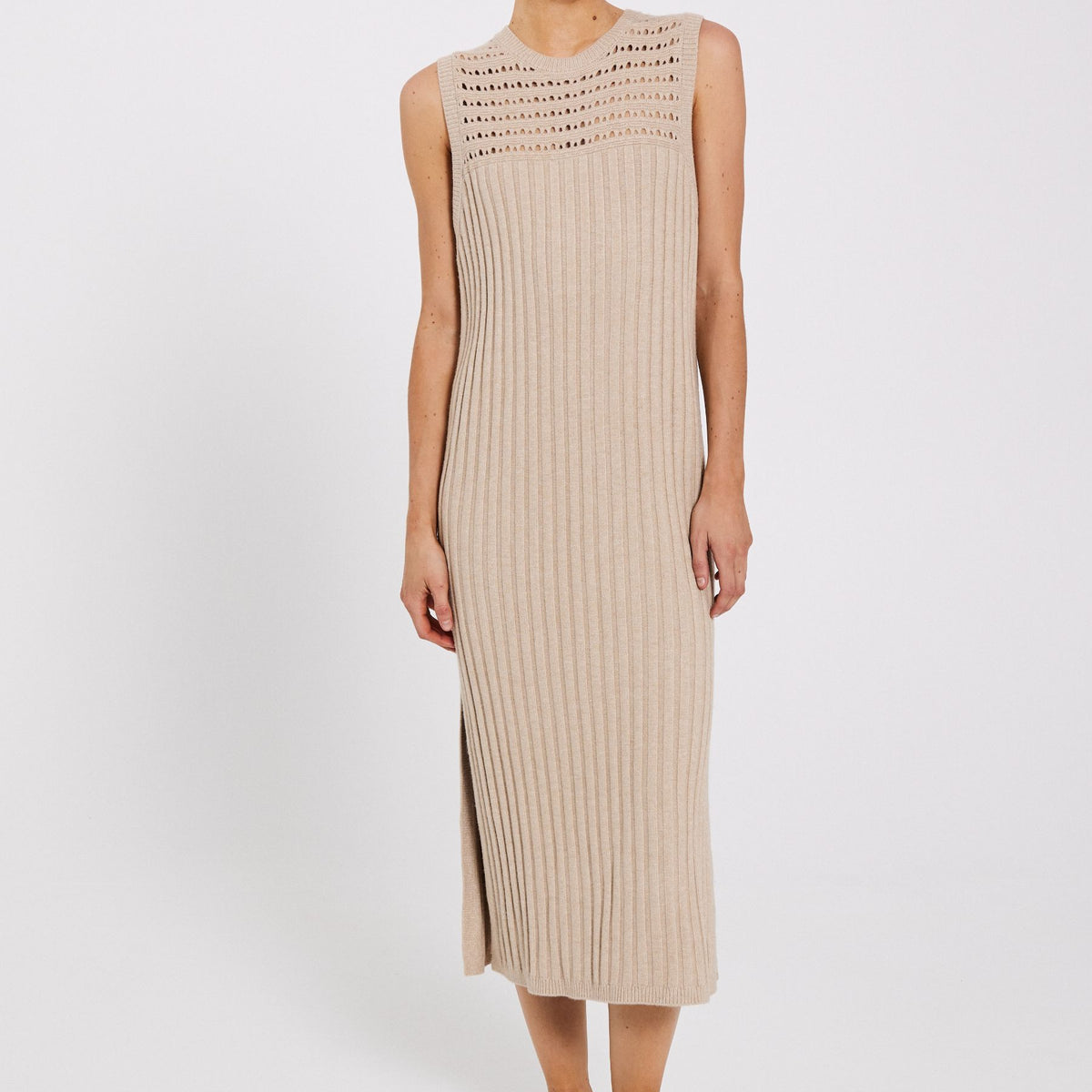 beige knit dress outfit Beige Daria Sweater Knit Dress main image 0