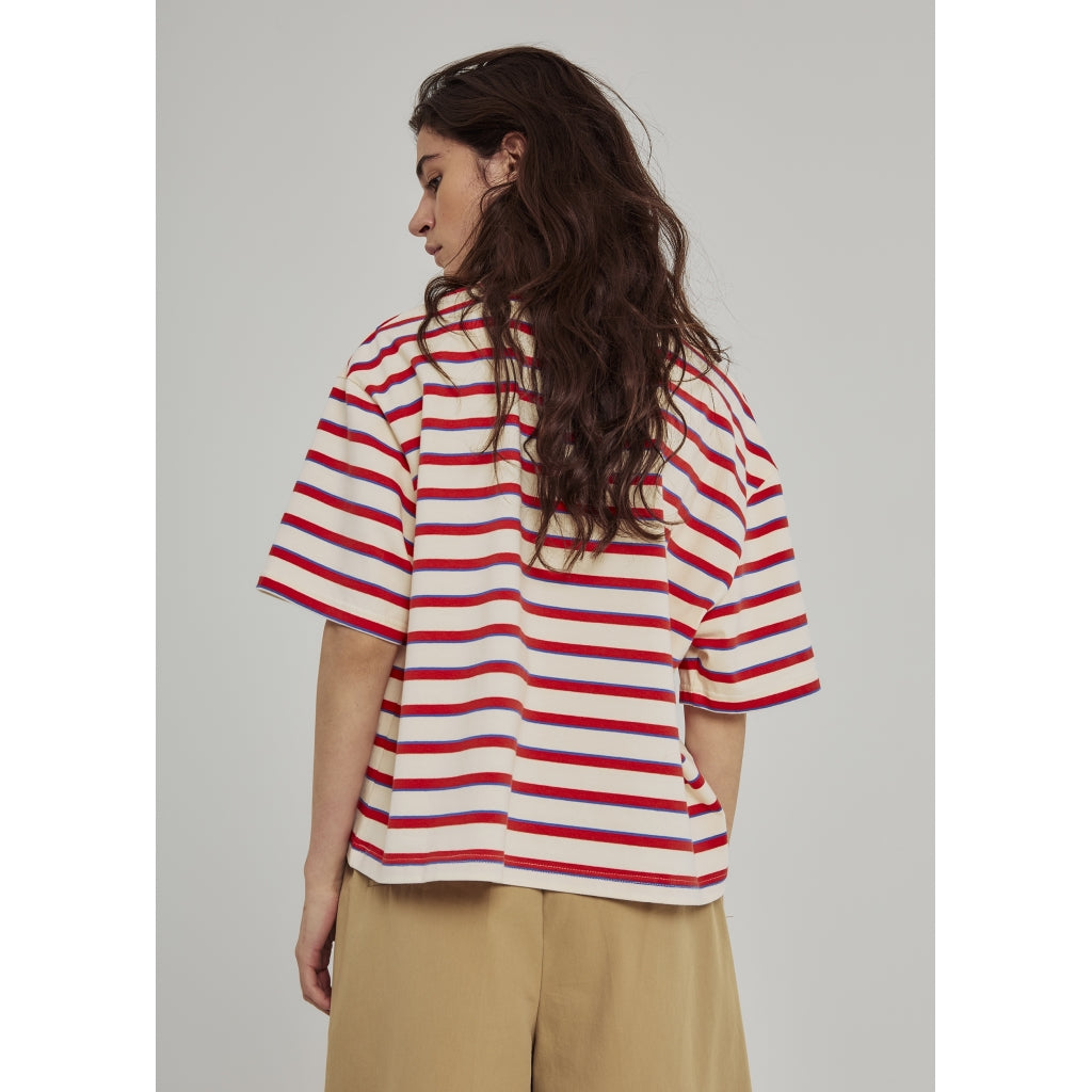 NORR Dagma SS polo T-shirts Ivory/Red