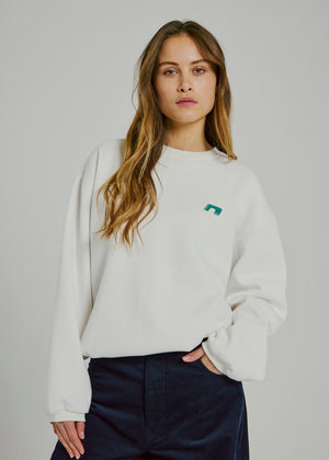 NORR Daphine sweat top Tops White w. green print