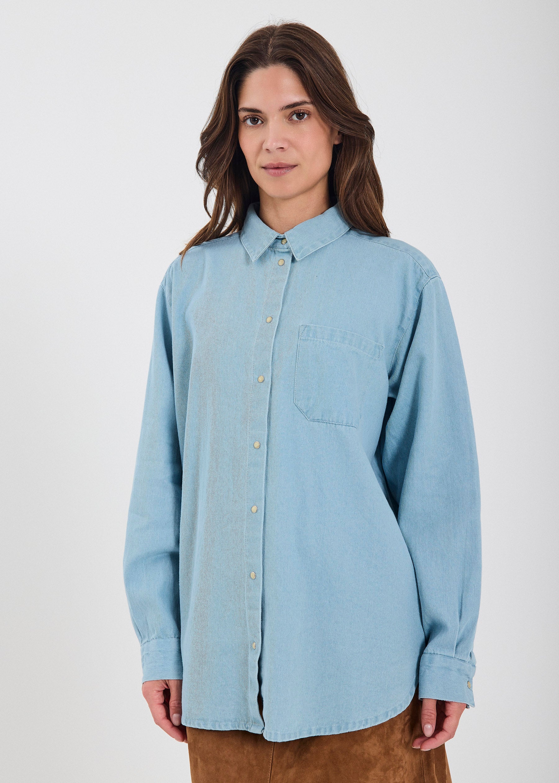 NORR Drama shirt Shirts Light blue denim