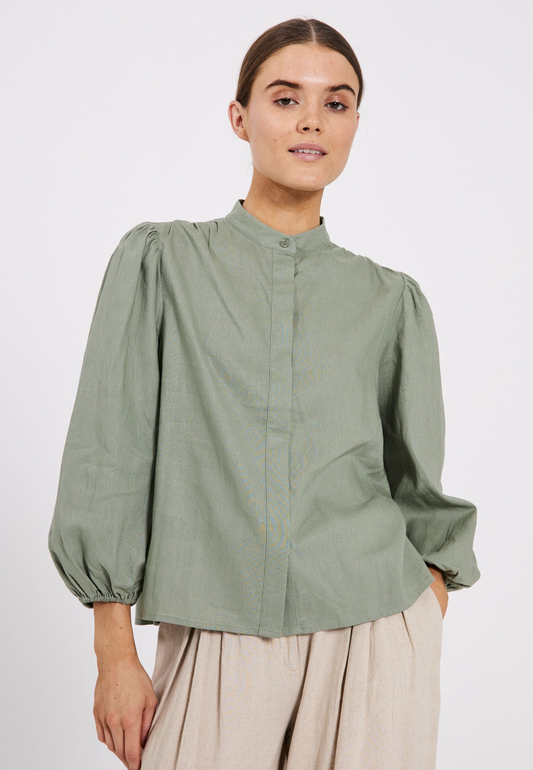 NORR Esma 3/4 Shirt Shirts Light olive