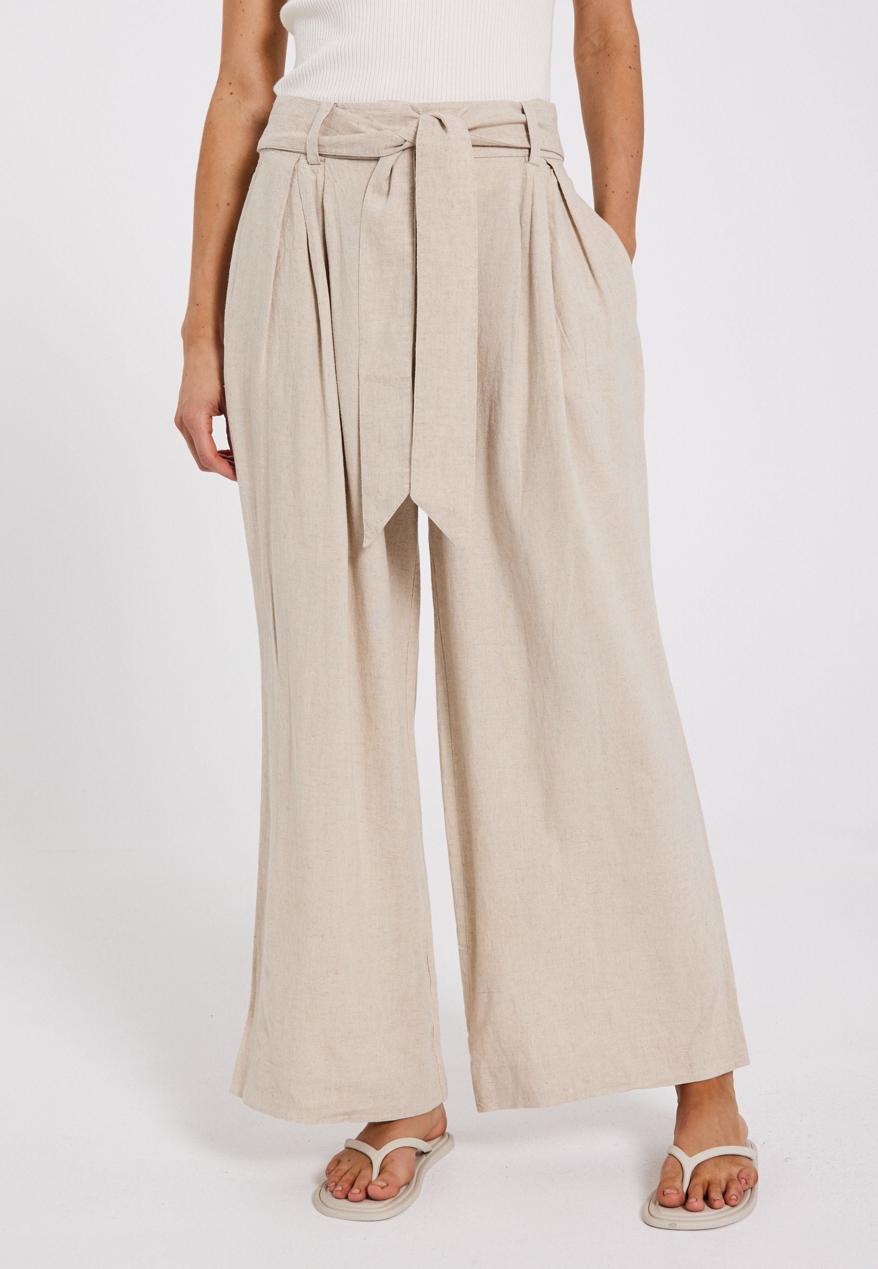 NORR Esma wide pants Pants Beige