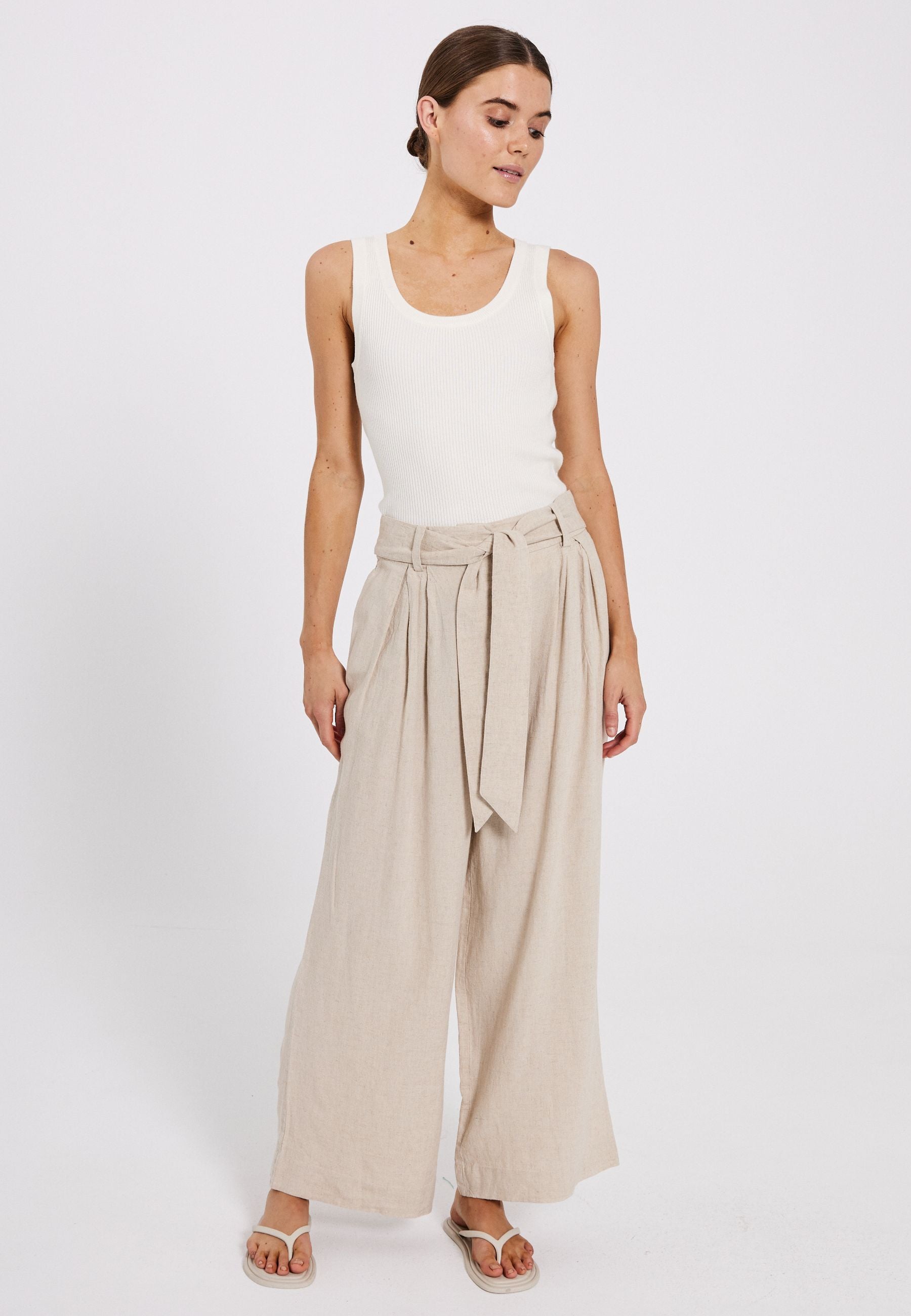 NORR Esma wide pants Pants Beige