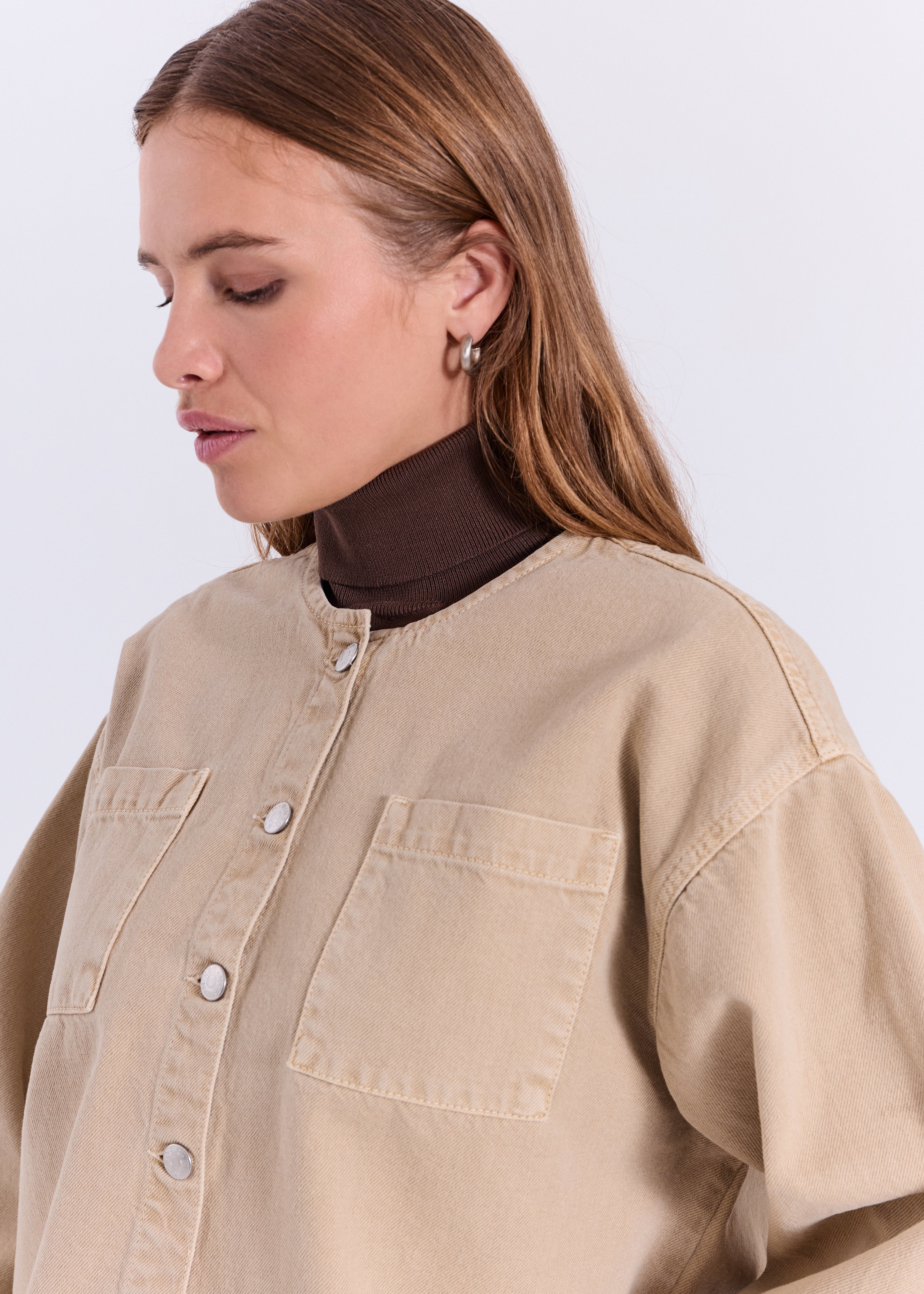 NORR Evelyna denim shirt Shirts Beige Wash