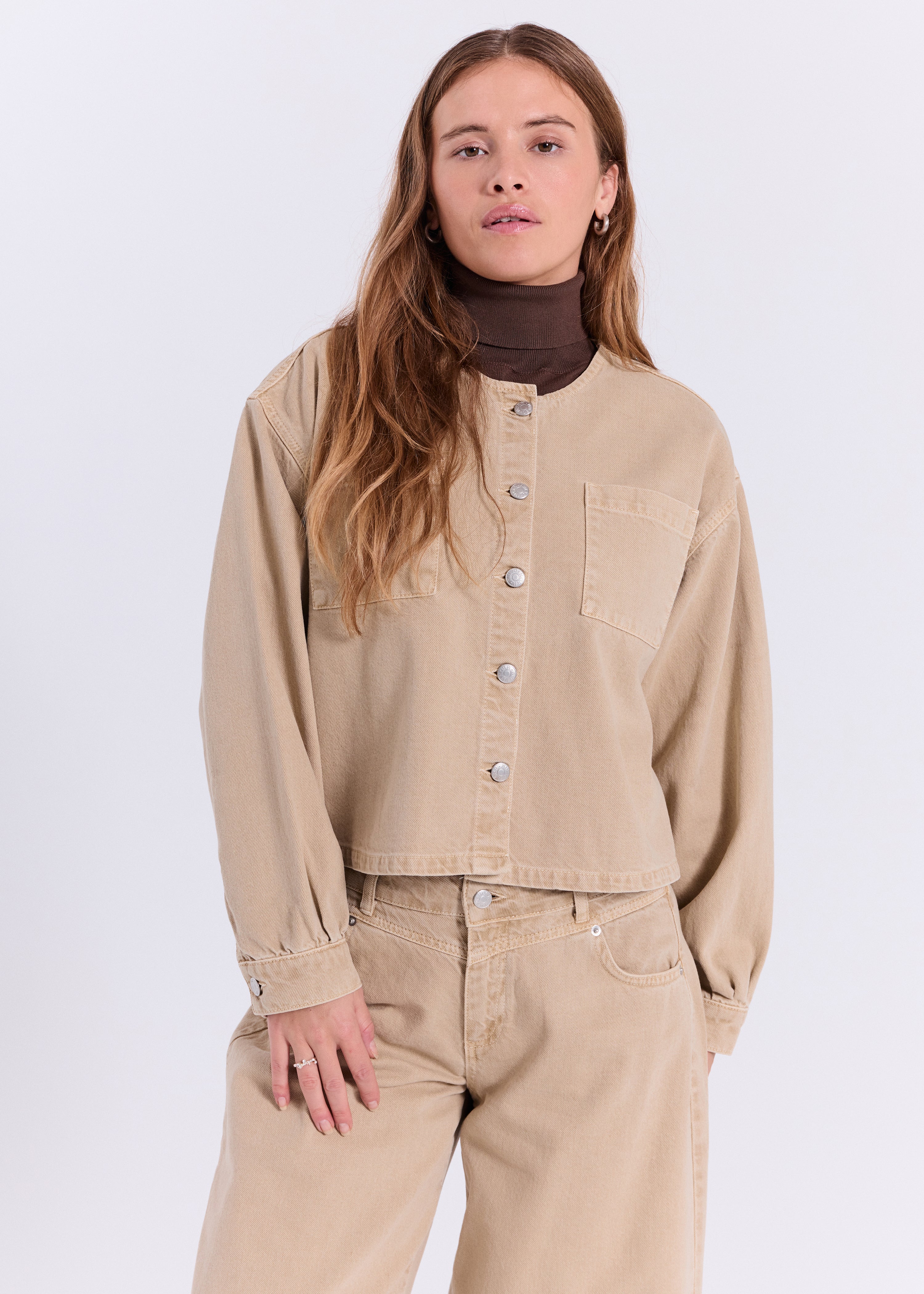 NORR Evelyna denim shirt Shirts Beige Wash