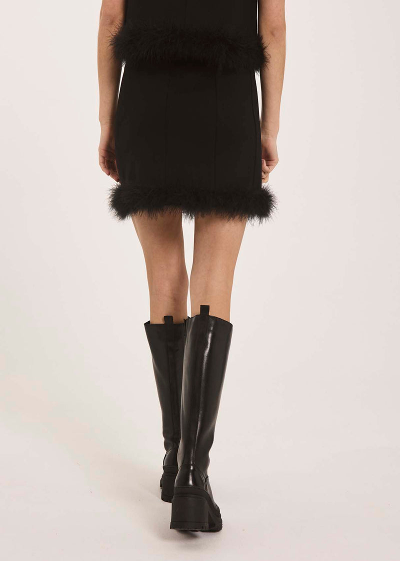 NORR Feather mini skirt Skirts Black