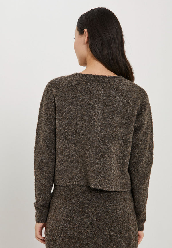 NORR Filine knit cardigan Cardigans Dark Brown