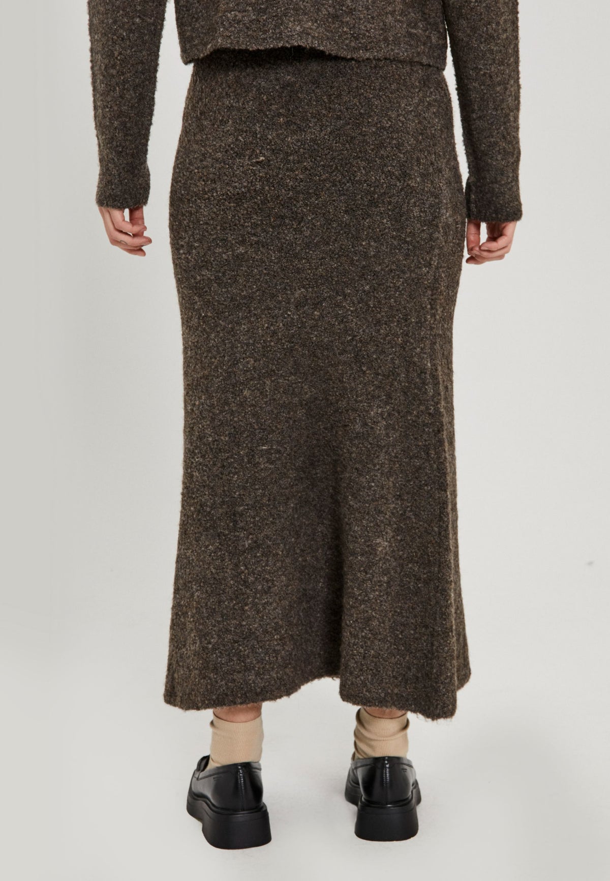 NORR Filine knit skirt Knits Dark Brown