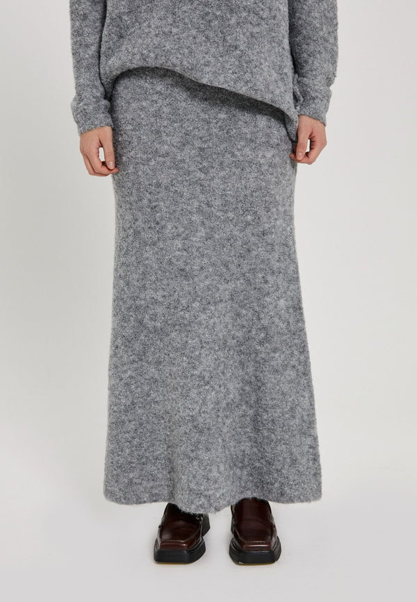 NORR Filine knit skirt Skirts Light grey melange