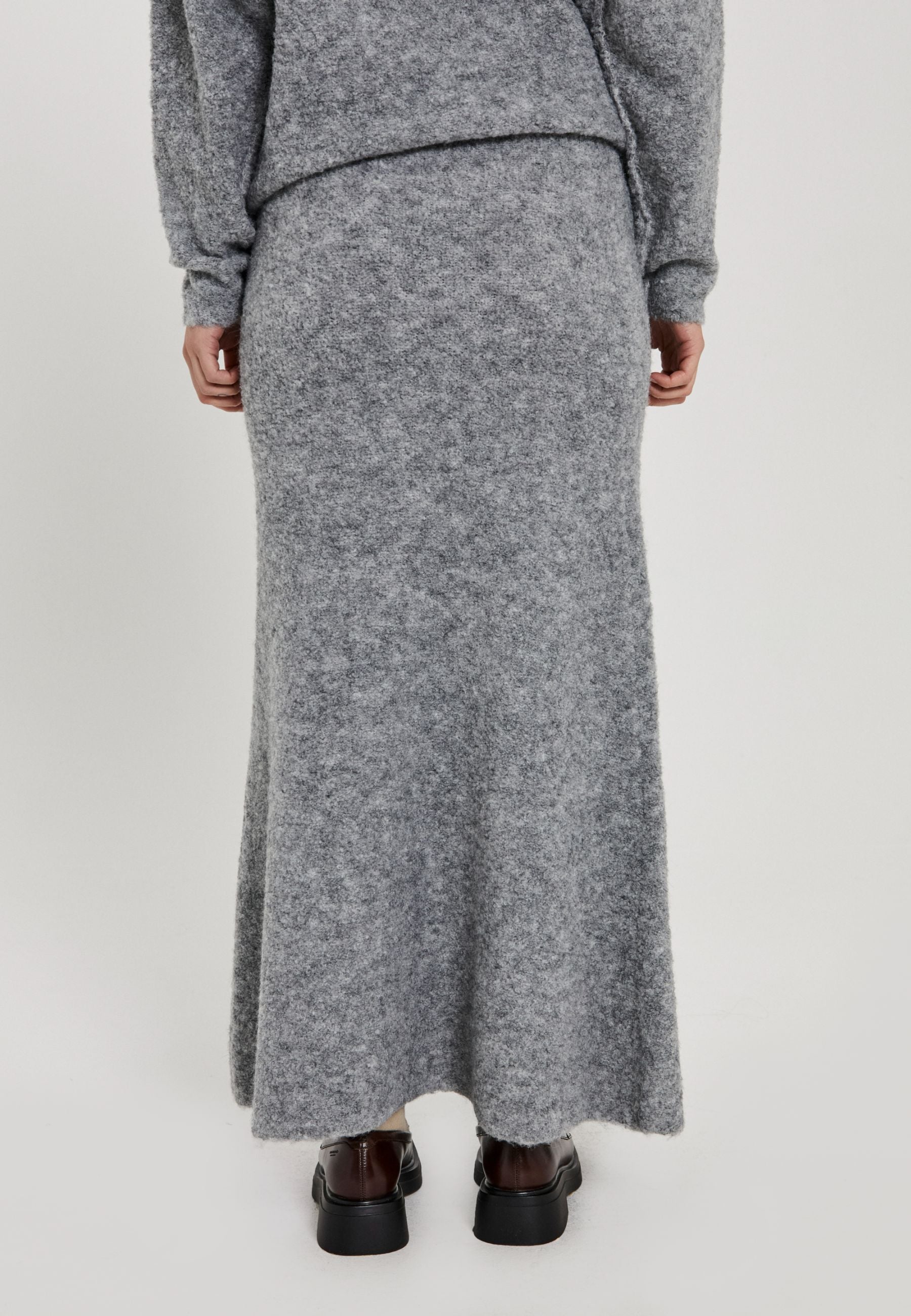 NORR Filine knit skirt Skirts Light grey melange