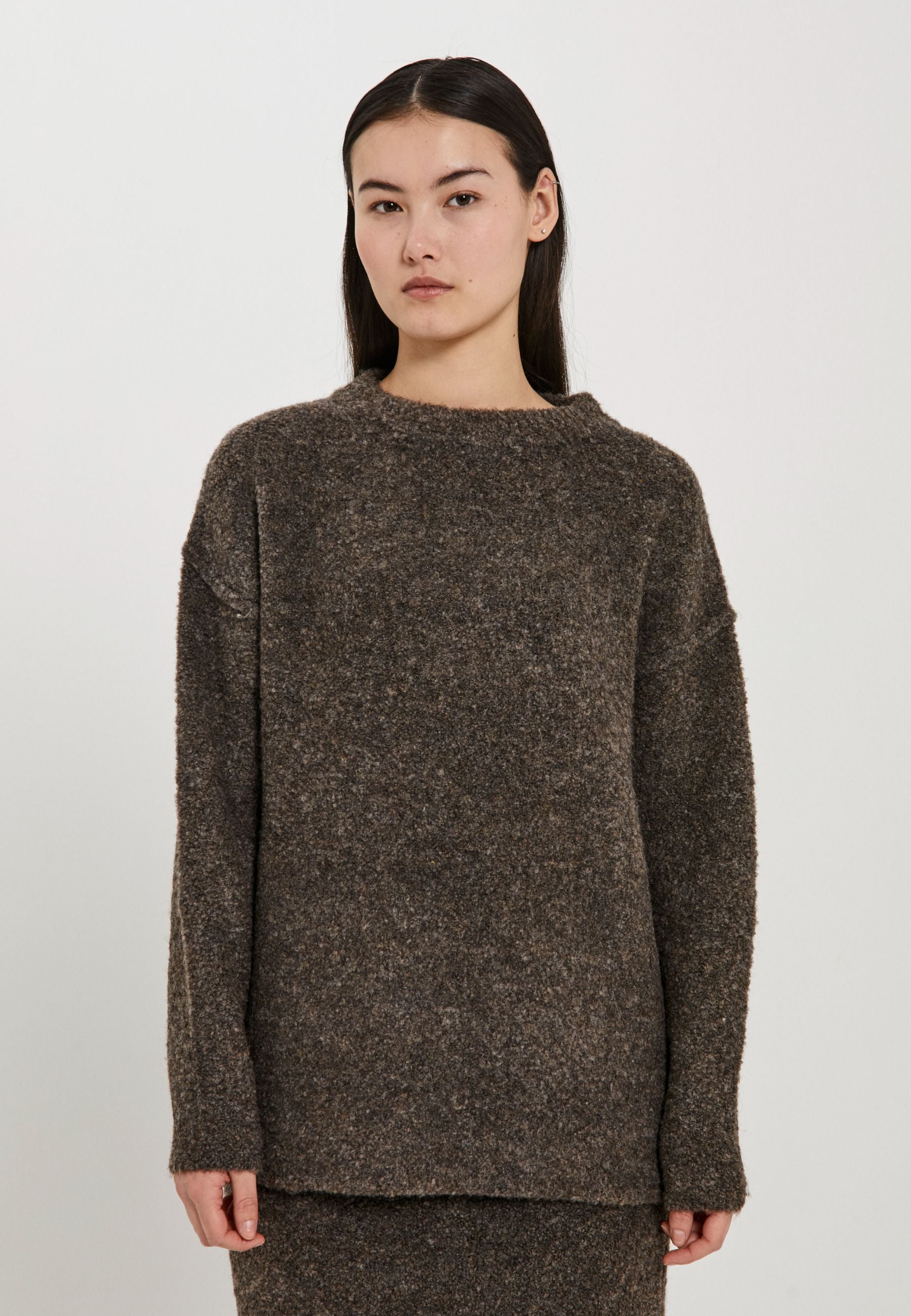 NORR Filine knit top Knits Dark Brown