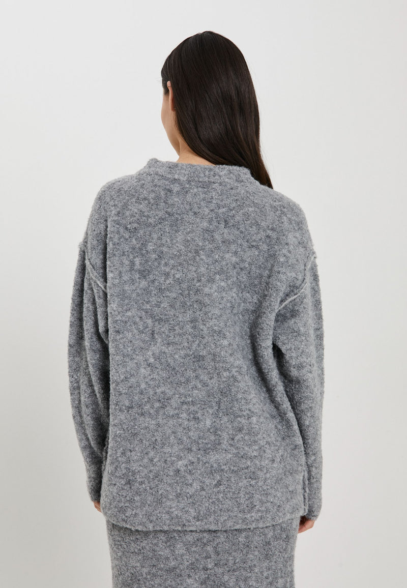 NORR Filine knit top Knits Light grey melange