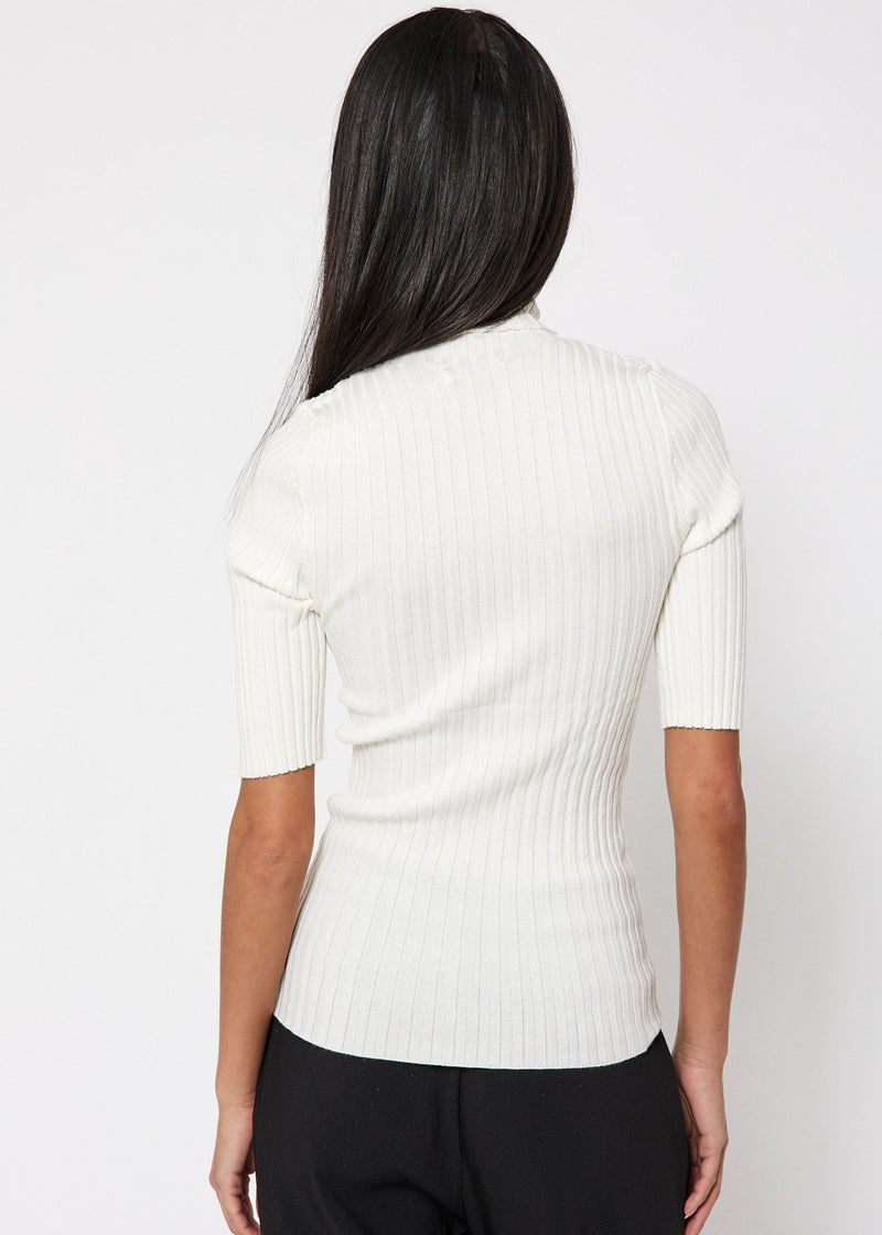 NORR Franco knit tee Tops Off-white