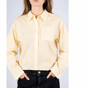 NORR Fraser pleat shirt Shirts Light yellow