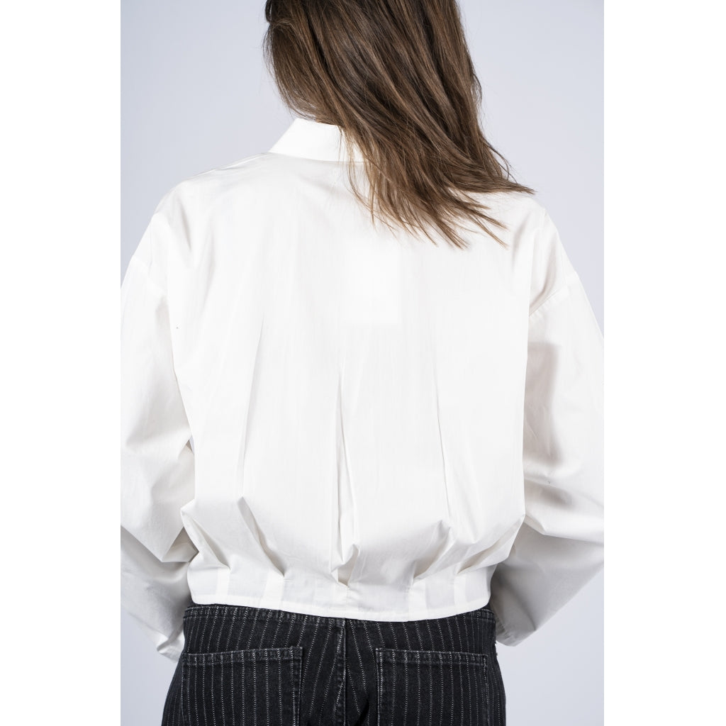 NORR Fraser pleat shirt Shirts White