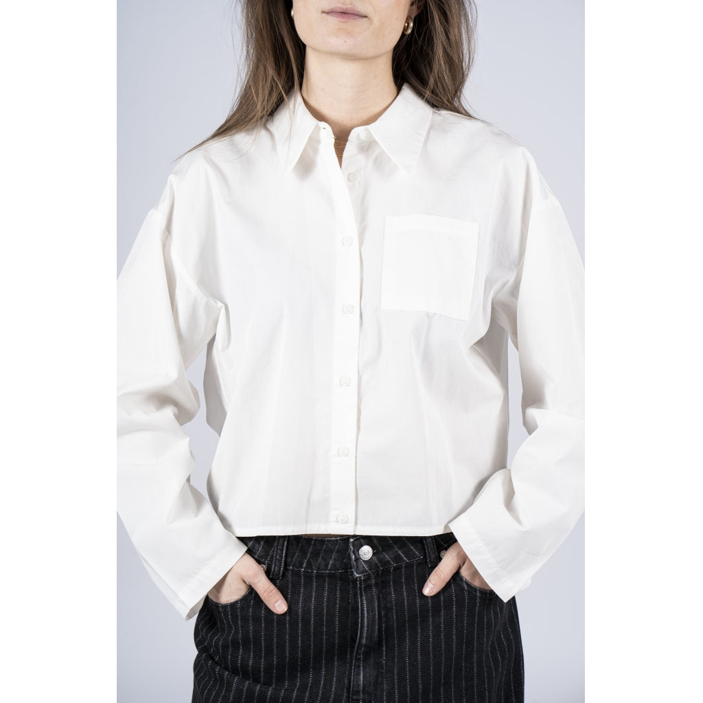 NORR Fraser pleat shirt Shirts White