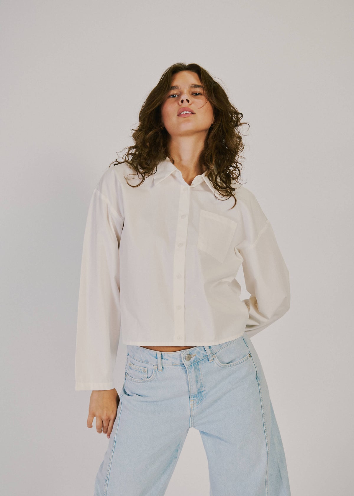 NORR Fraser pleat shirt Shirts White