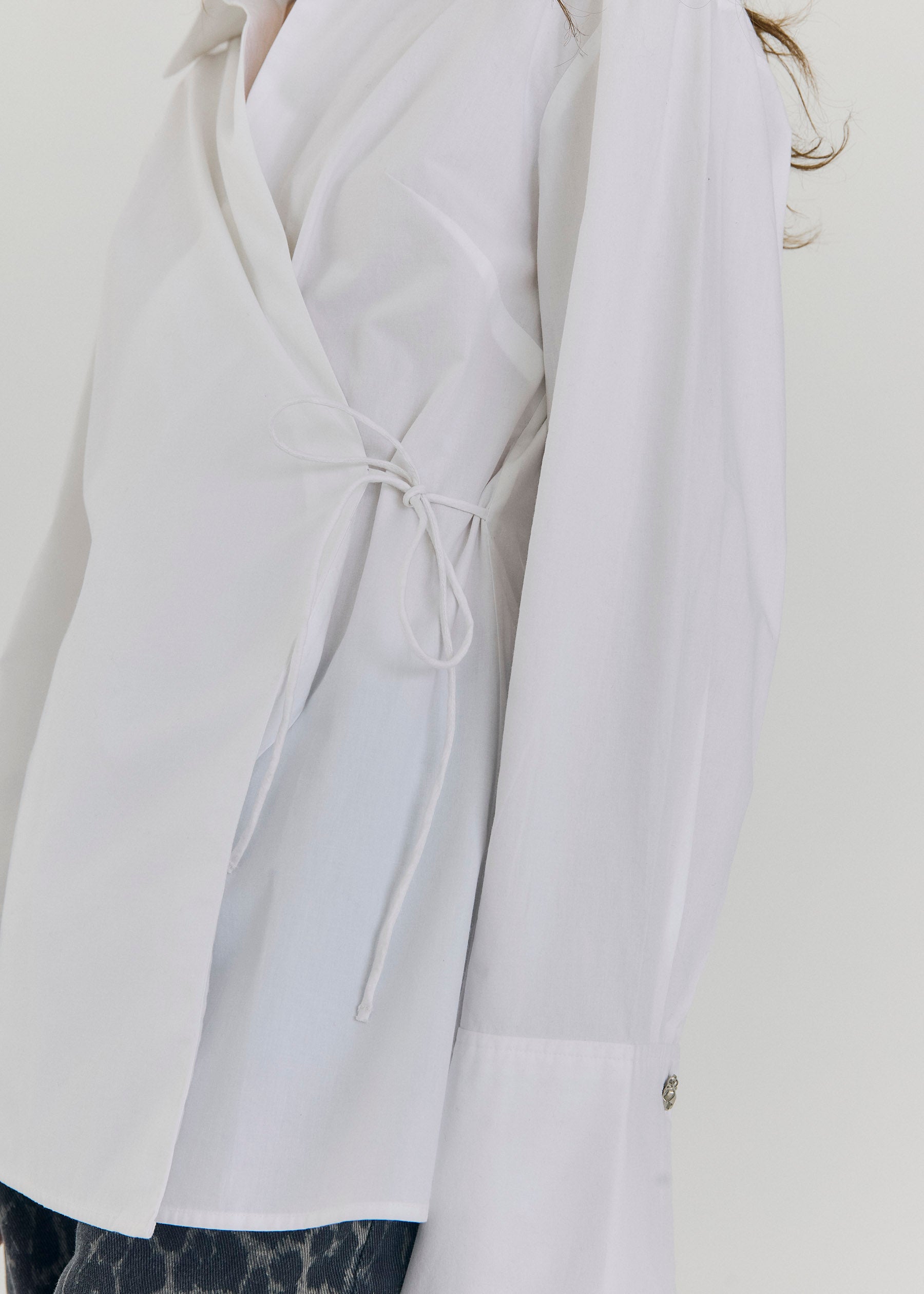 NORR Fraser wrap shirt Shirts White