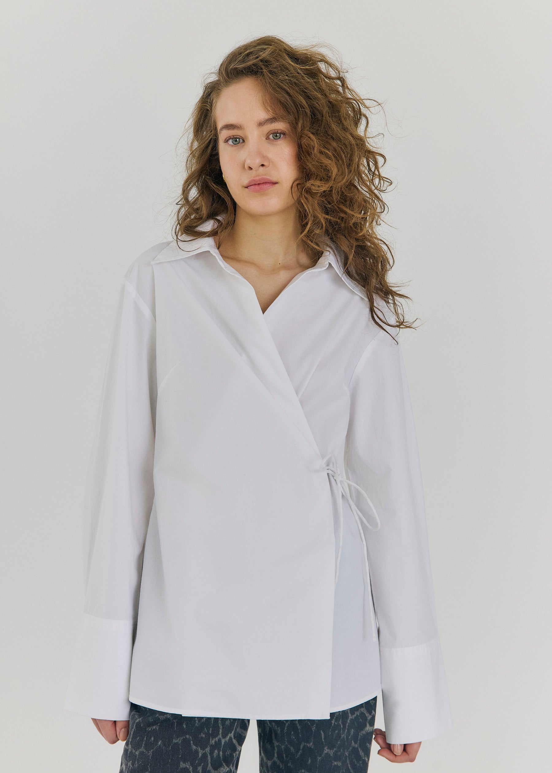 NORR Fraser wrap shirt Shirts White