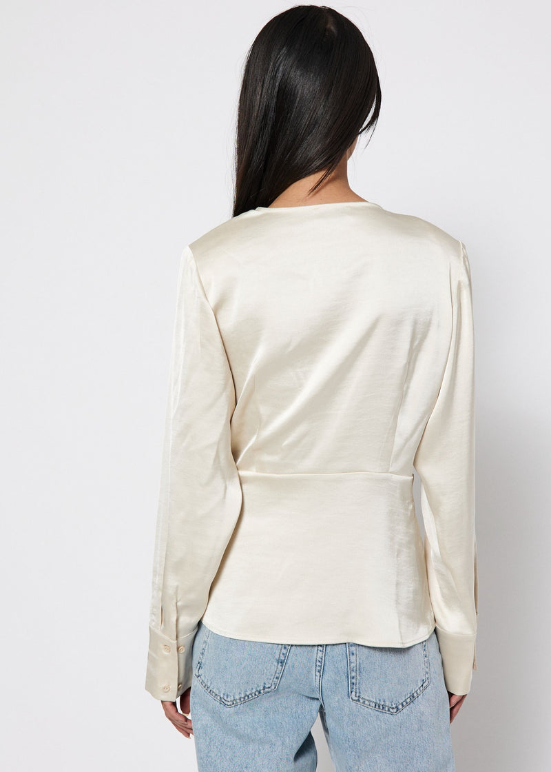 NORR Gili wrap top Tops Champagne