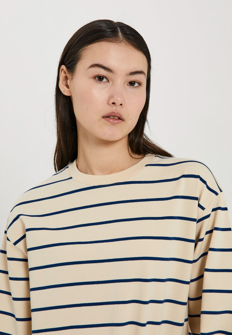 NORR Giva LS tee Tops Navy stripe